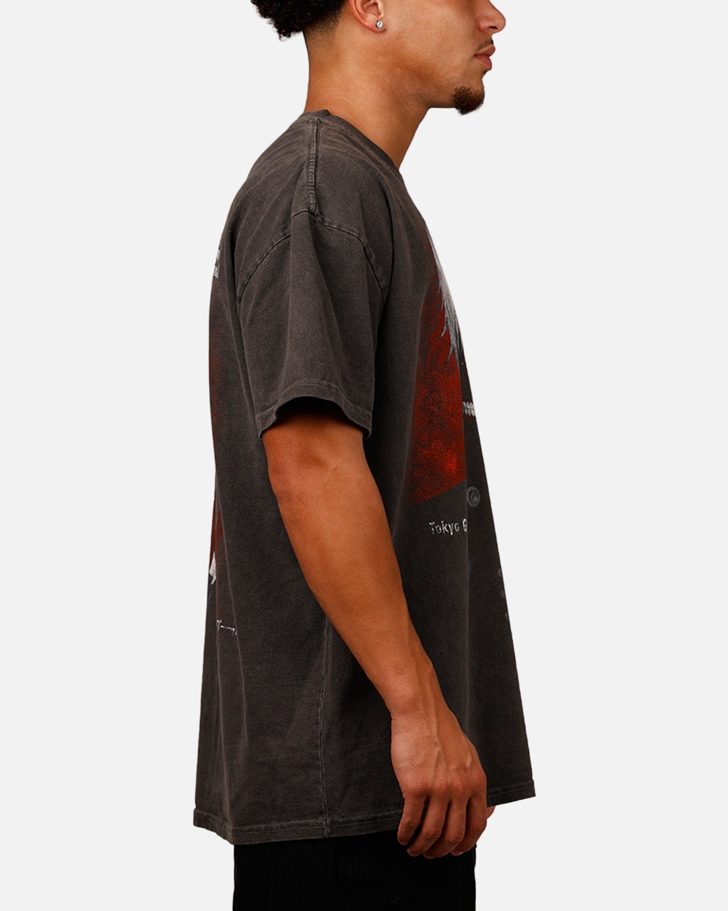 73Studio X Tokyo Ghoul Kaneki Vintage T-Shirt Black Acidwash
