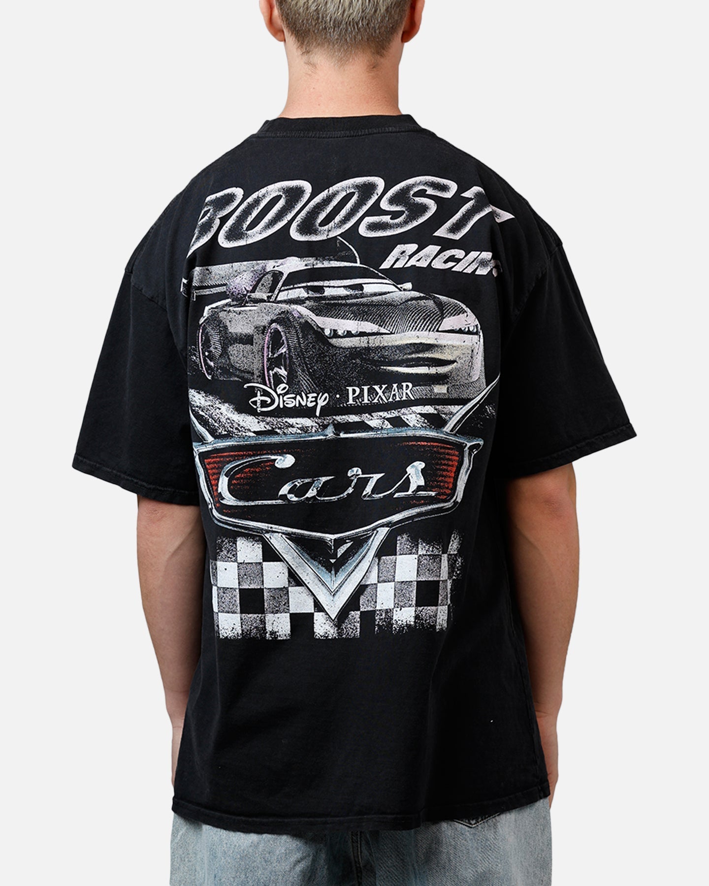 73Studio Disney And Pixar Cars Boost Vintage T-Shirt Black Acidwash