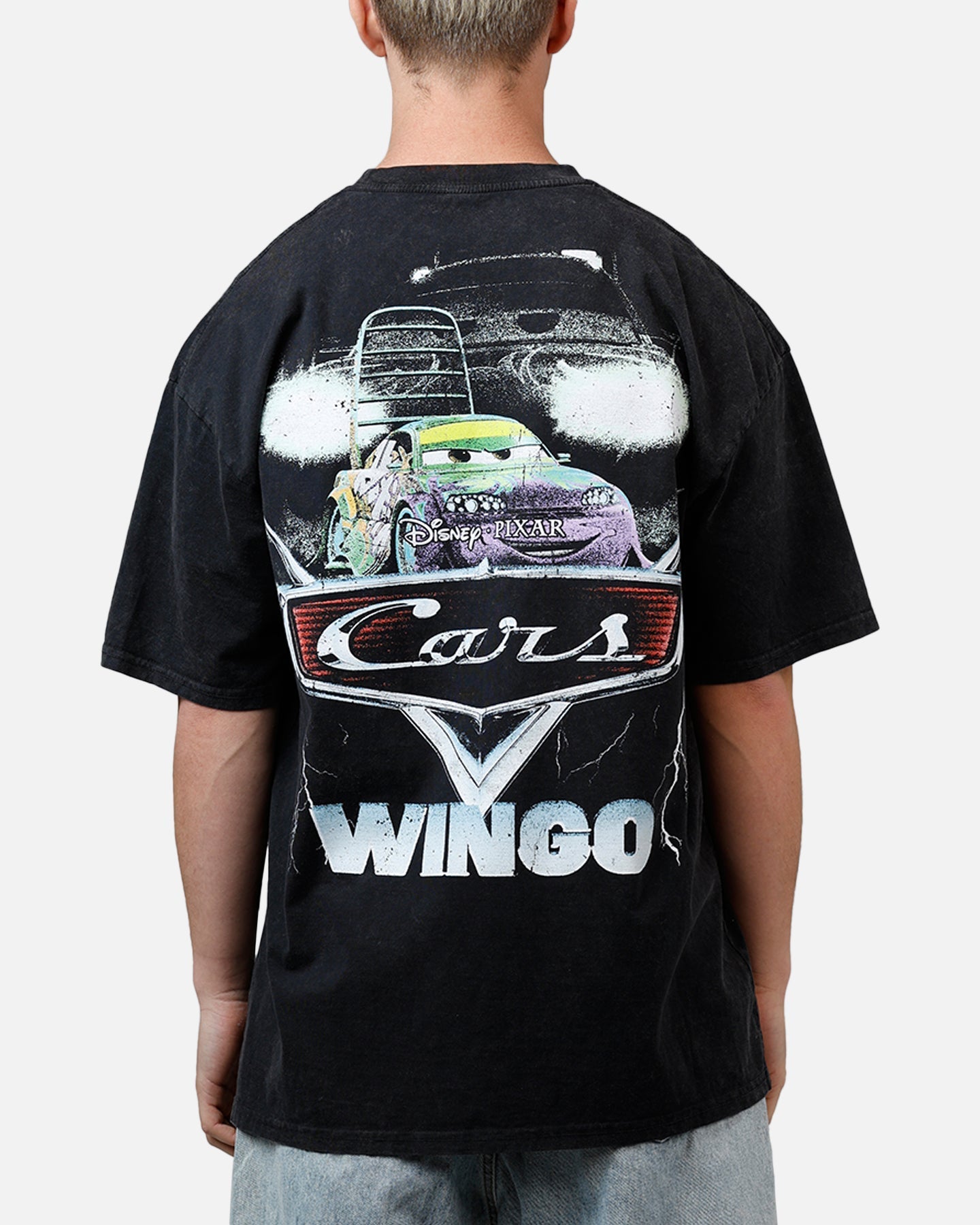 73Studio Disney And Pixar Cars Wingo Vintage T-Shirt Black Acidwash