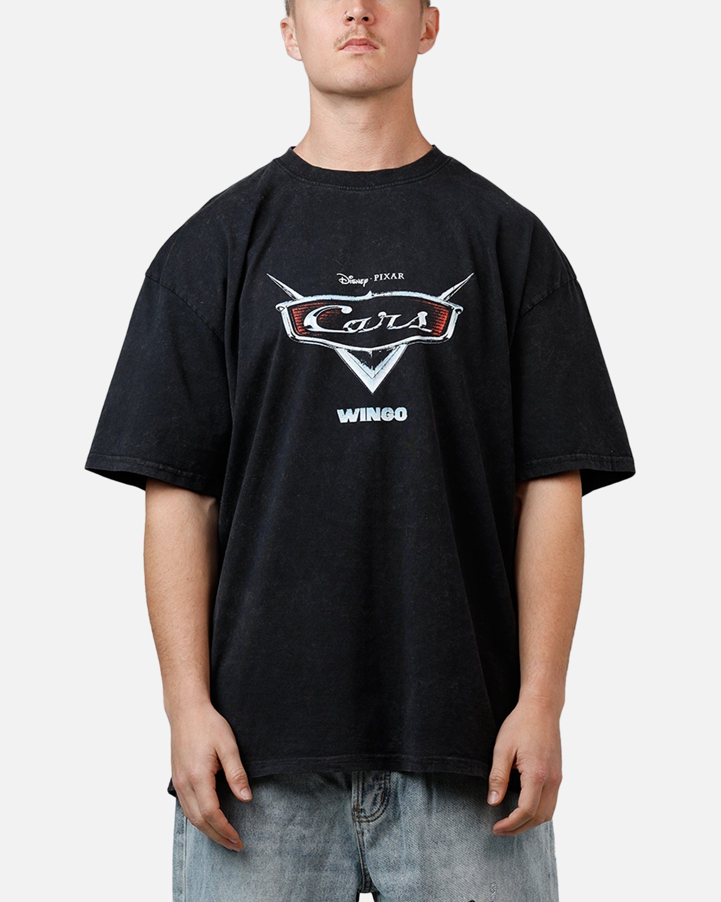 73Studio Disney And Pixar Cars Wingo Vintage T-Shirt Black Acidwash