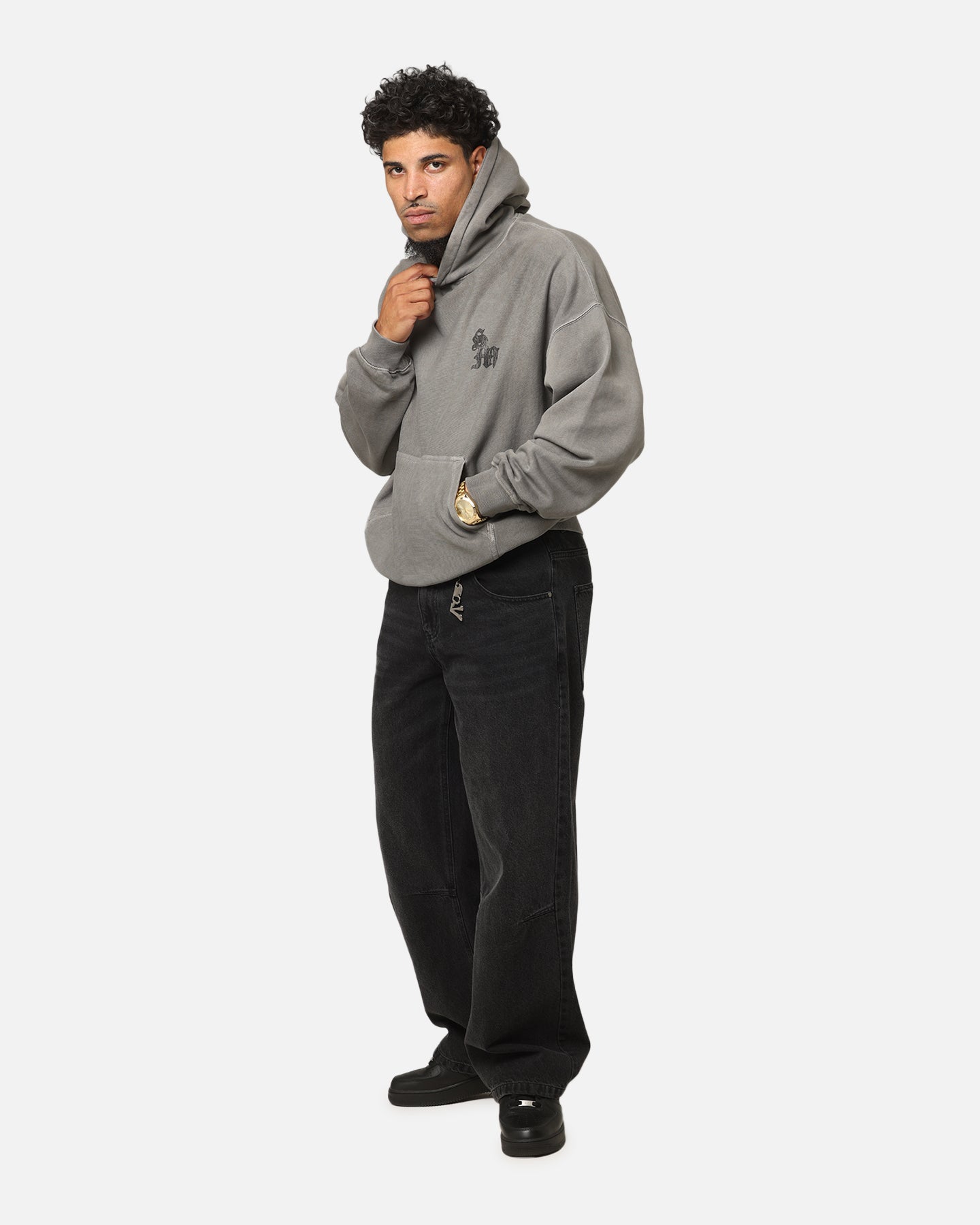Saint Morta Nothing Is Forever Boxy Hoodie Washed Charcoal