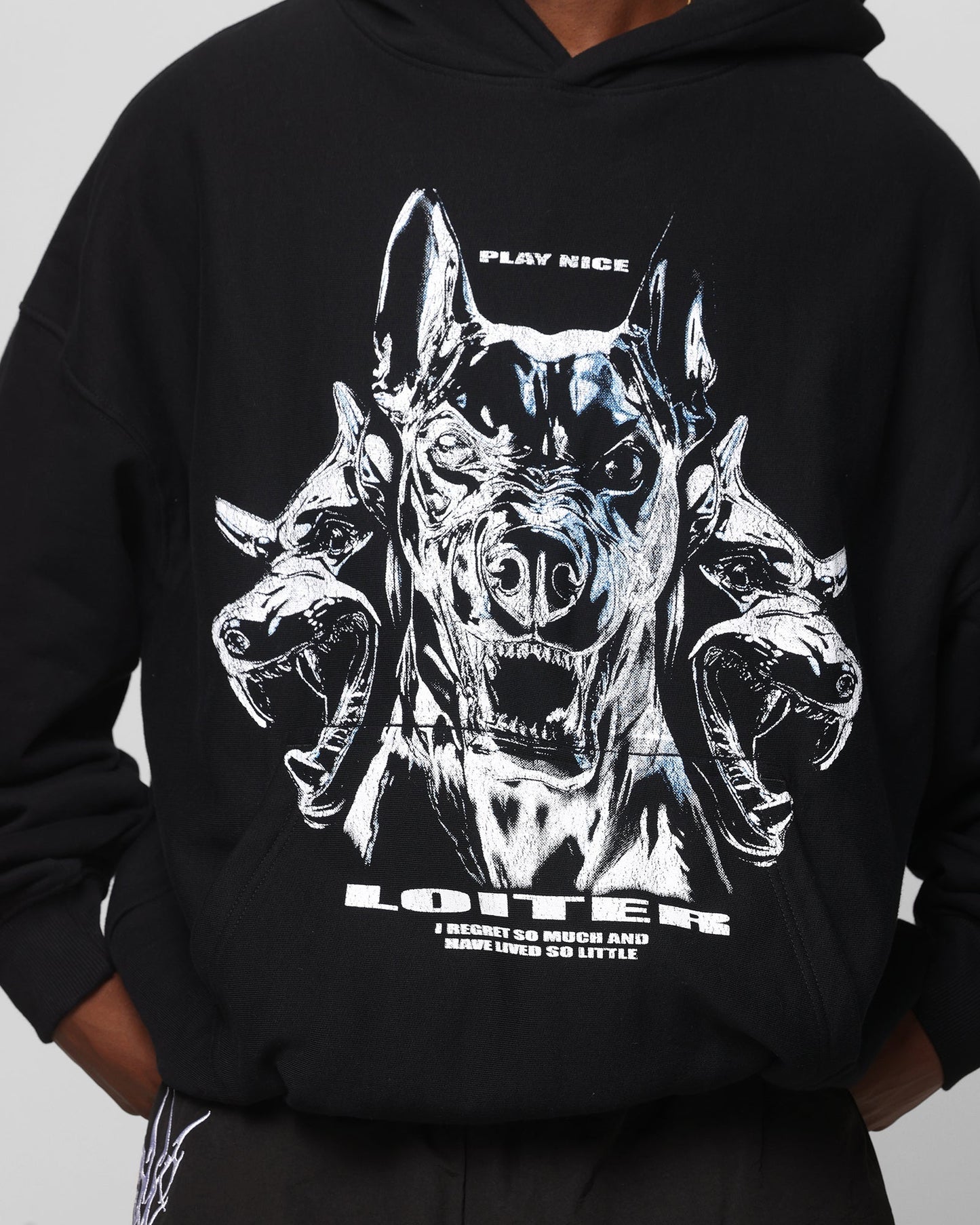 Loiter Chrome Dogs Vintage Hoodie Black