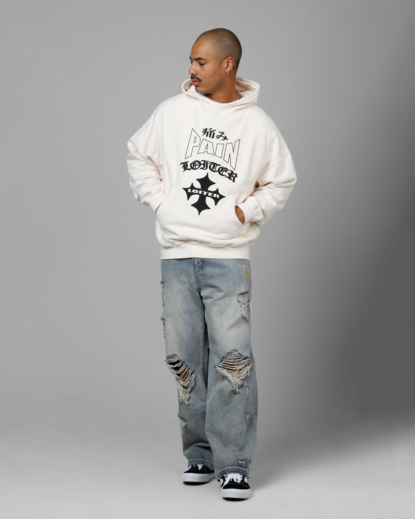 Loiter Ultimate Pain Premium Hoodie Off White