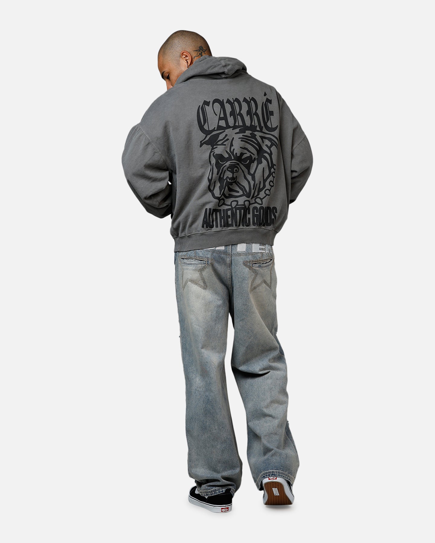 Carre Bulldog Premium Hoodie Washed Charcoal