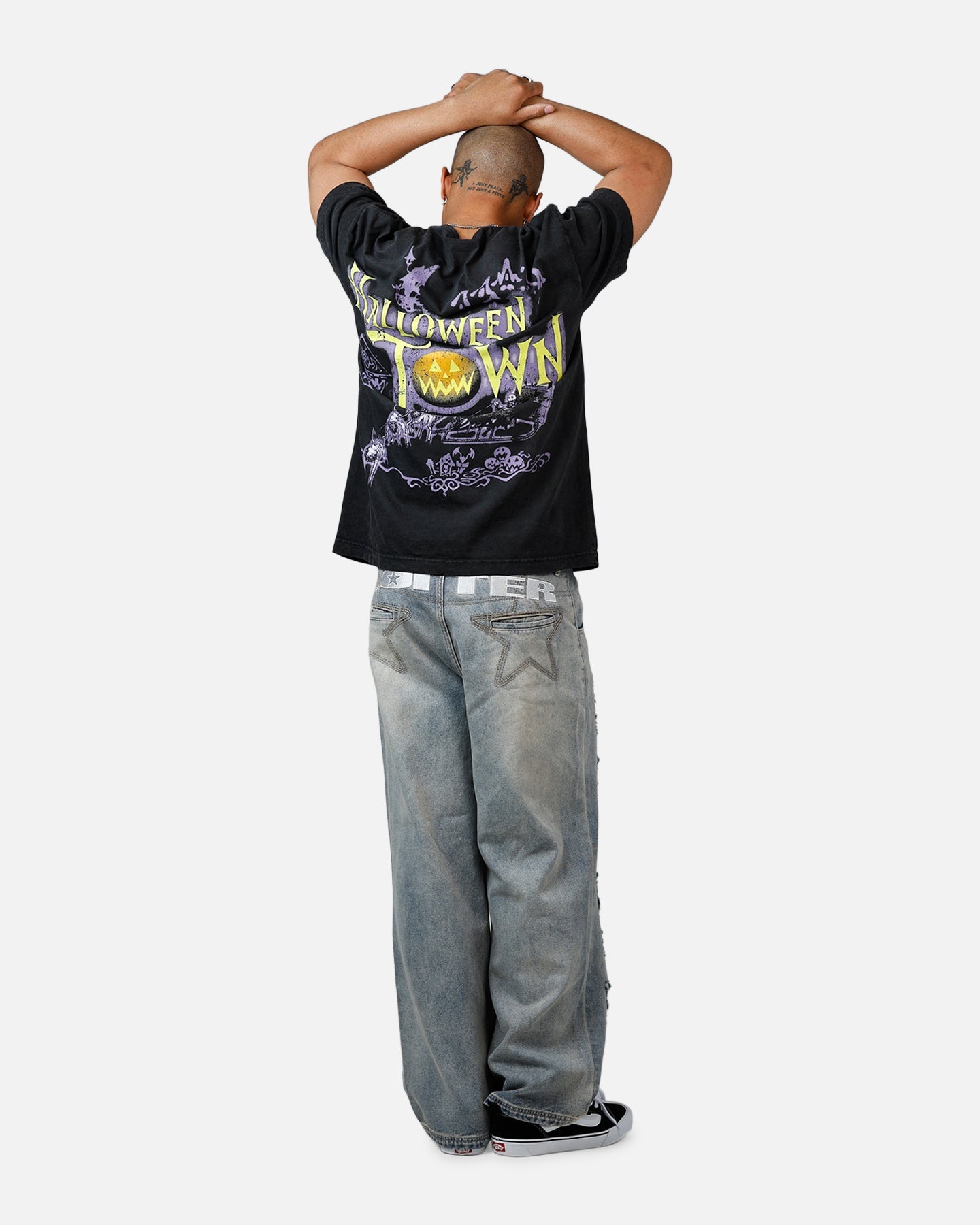 73Studio Disney Kingdom Hearts Halloween Town Heavyweight T-Shirt Black Acidwash