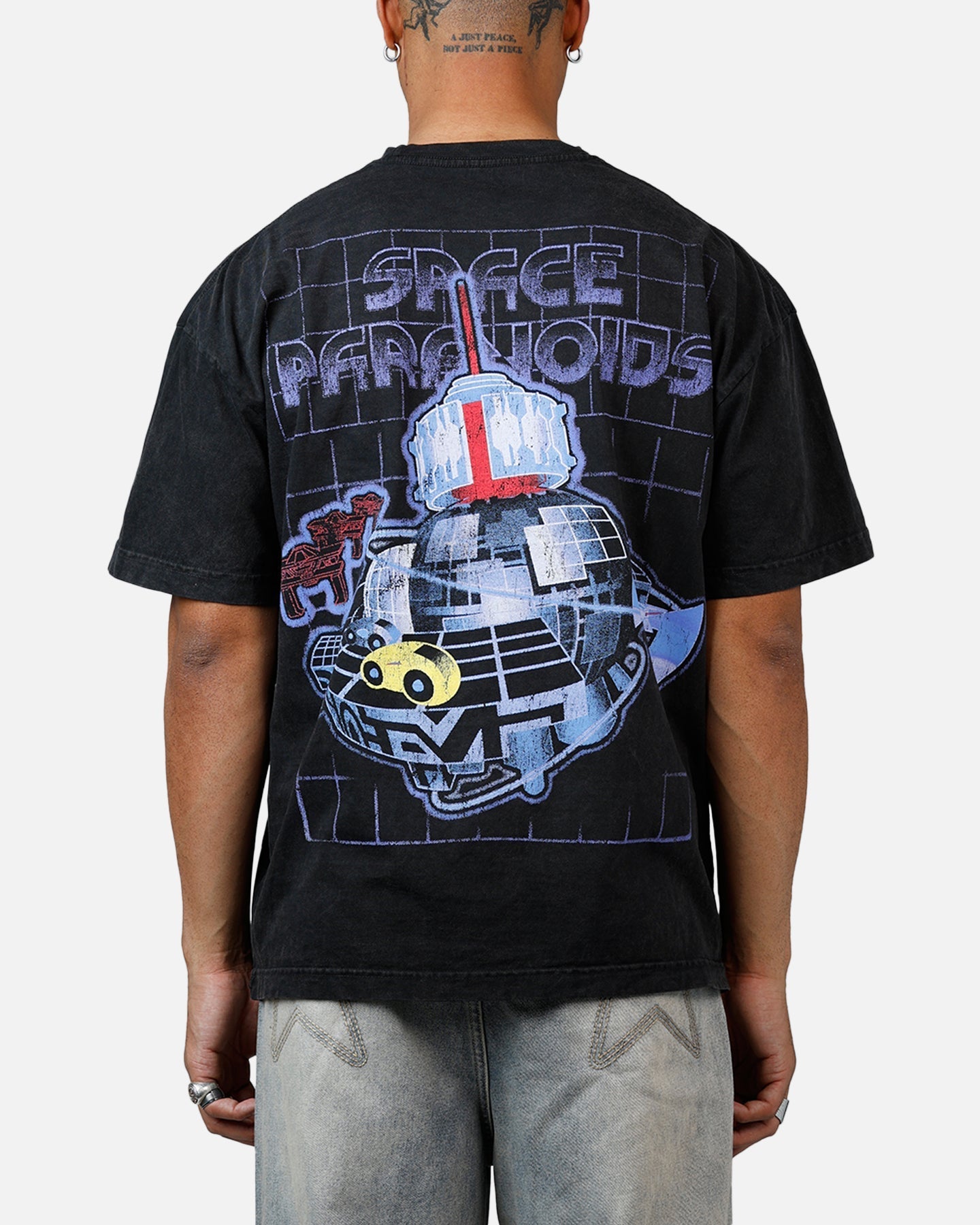 73Studio Disney Kingdom Hearts Space Paranoids Heavyweight T-Shirt Black Acidwash