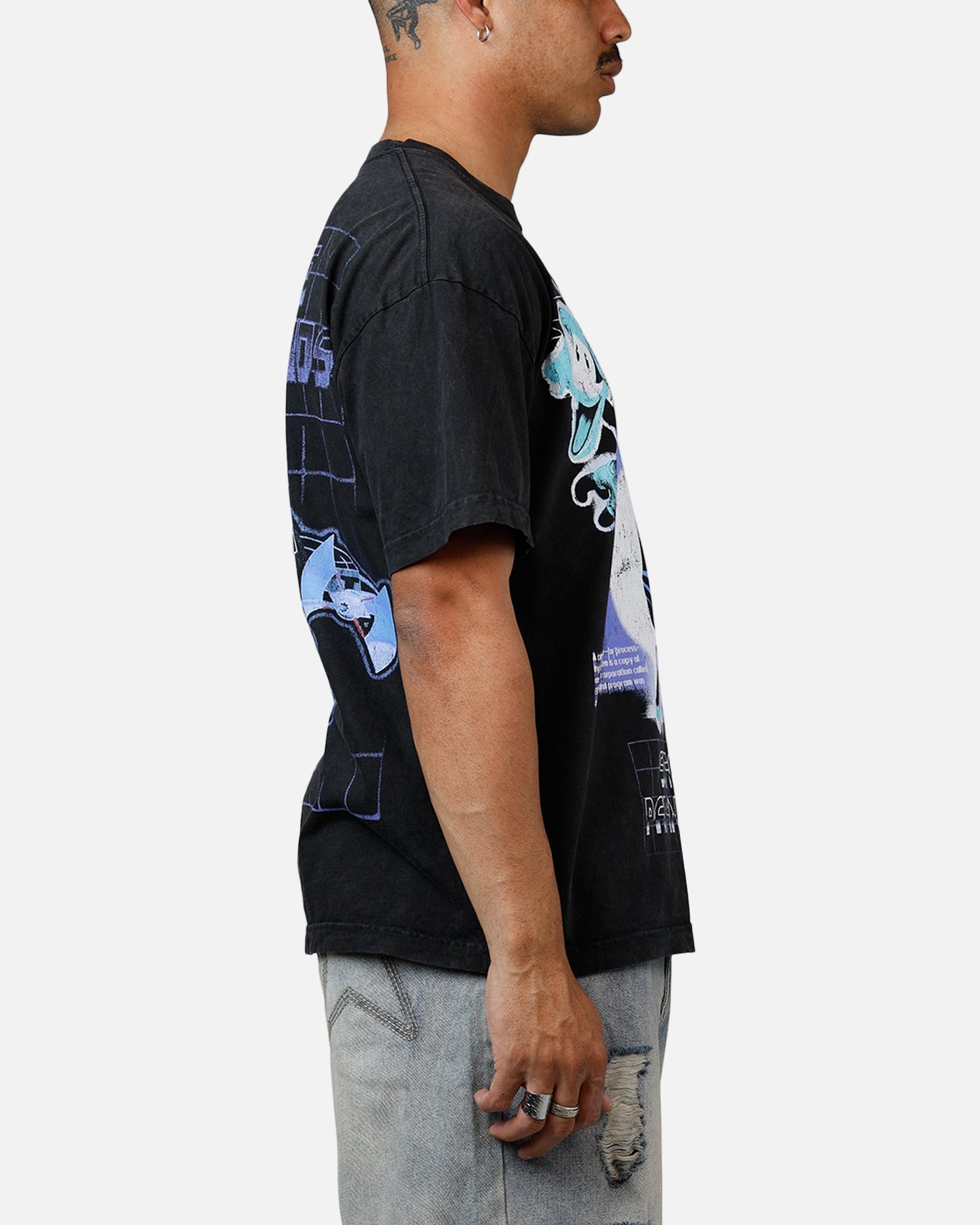 73Studio Disney Kingdom Hearts Space Paranoids Heavyweight T-Shirt Black Acidwash