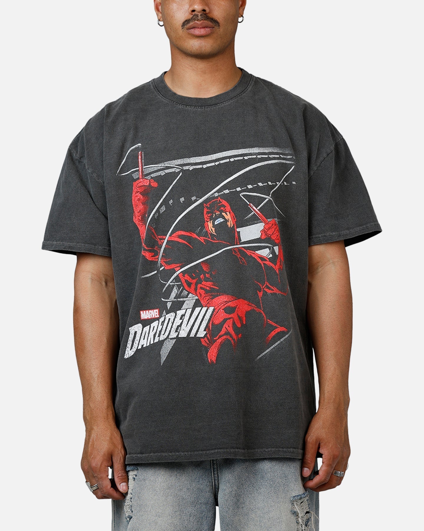 73Studio Marvel Daredevil Poster Heavyweight T-Shirt Black Wash