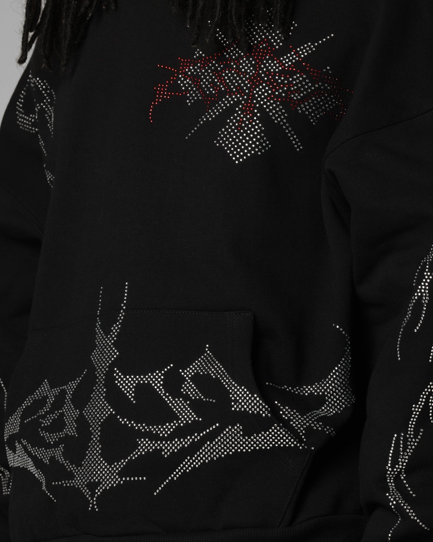 Loiter Opaque Rhinestone Premium Hoodie Black