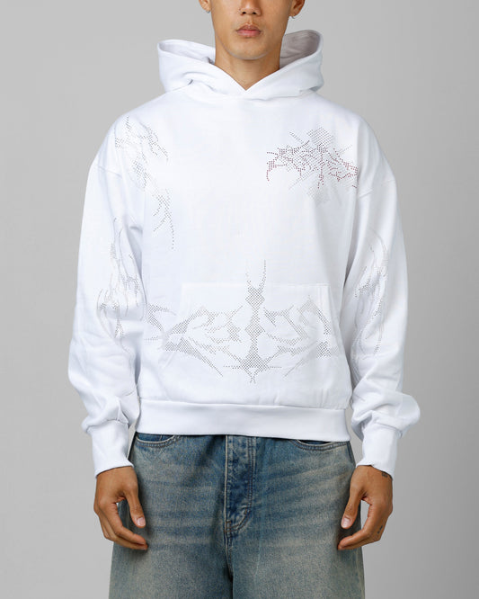 Loiter Opaque Rhinestone Premium Hoodie Off White