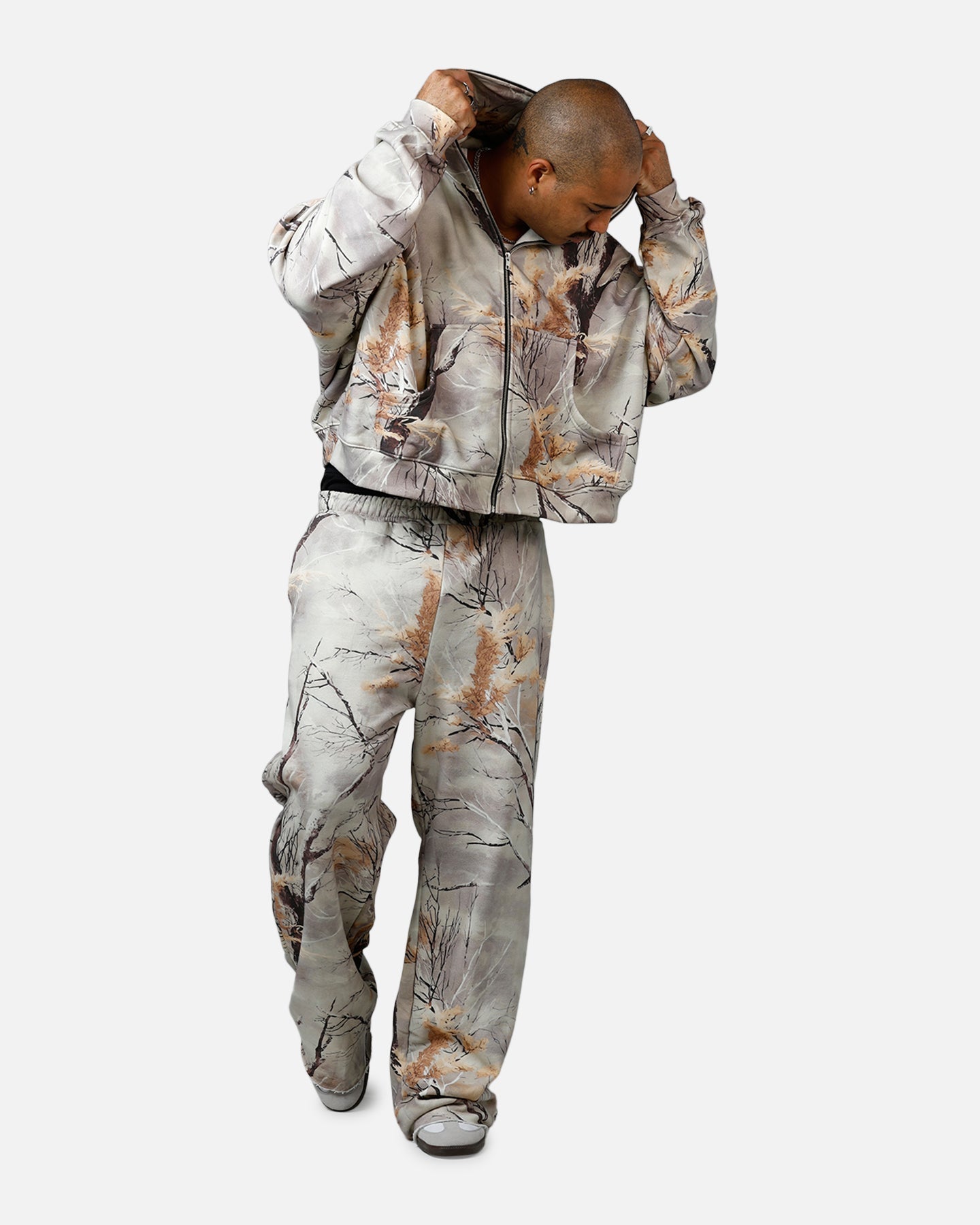 MNML Full Zip Hoodie Snow Camo