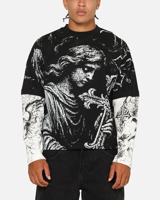 Saint Morta Crossbearer Layer Long Sleeve T-Shirt Vintage Black