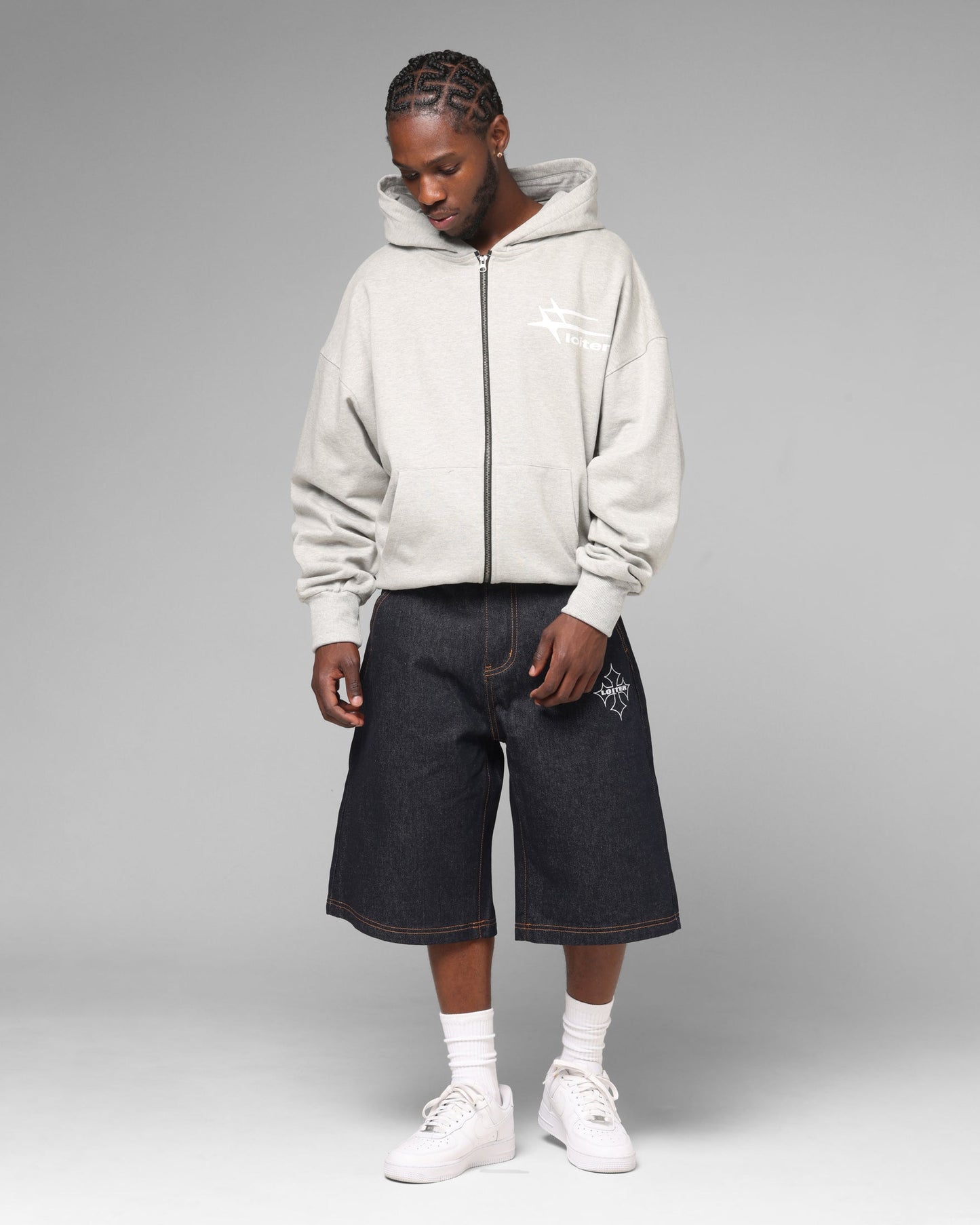 Loiter Hybrid Premium Hoodie Grey