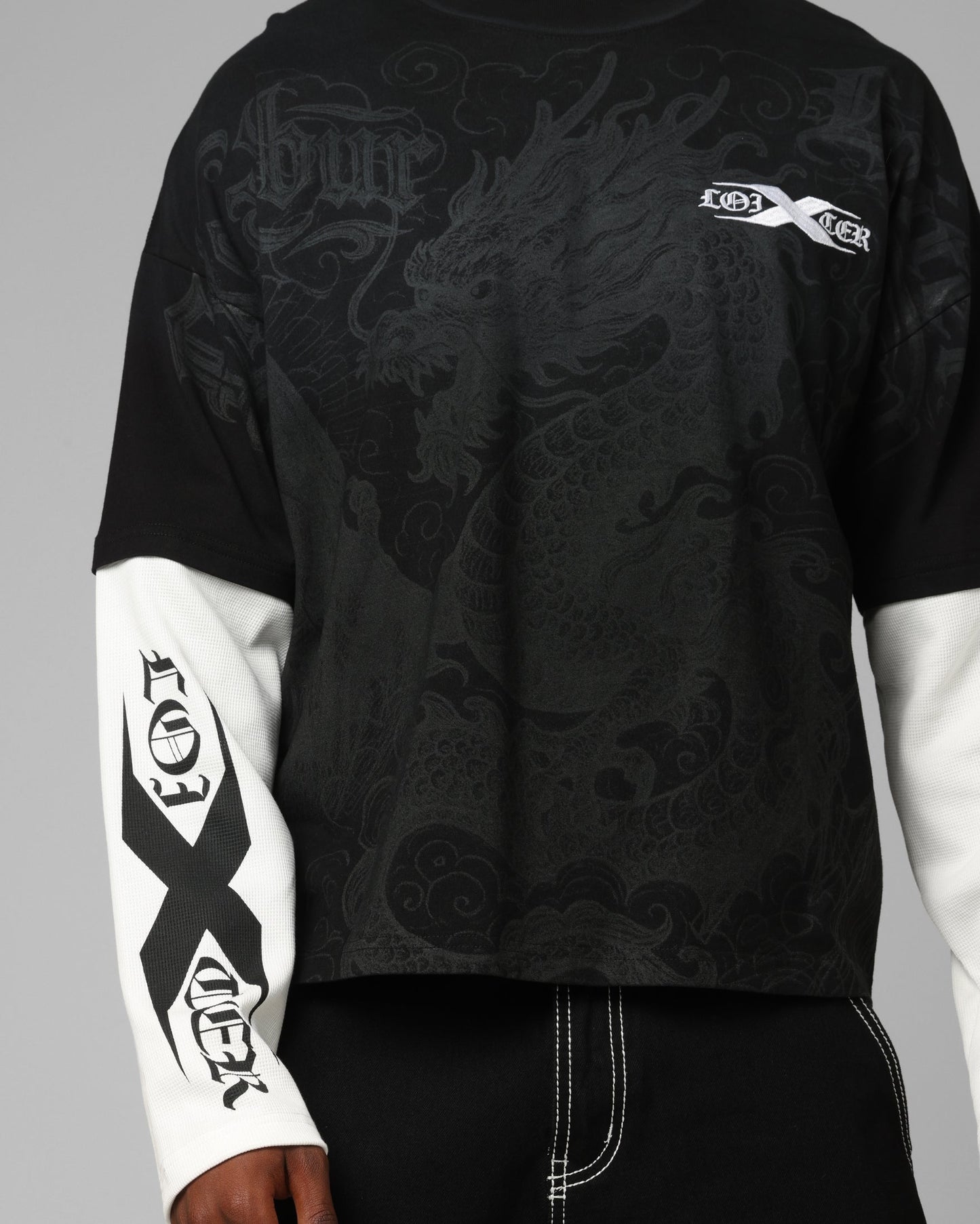 Loiter Xplicit Layered Long Sleeve T-Shirt Black