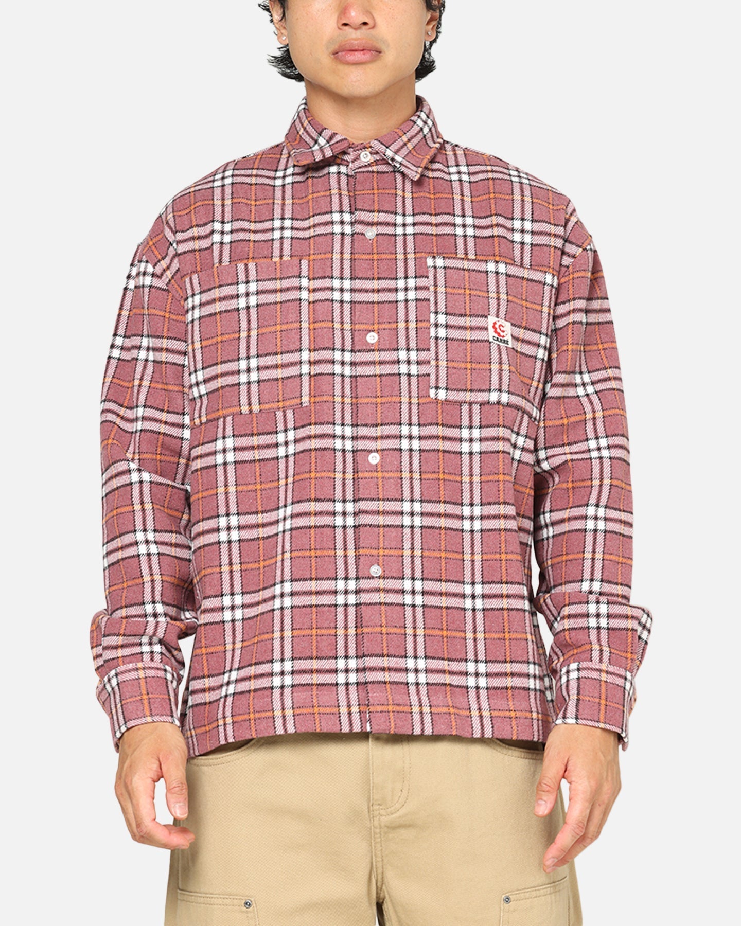 Carre Workwear Long Sleeve Button Up Shirt Pink