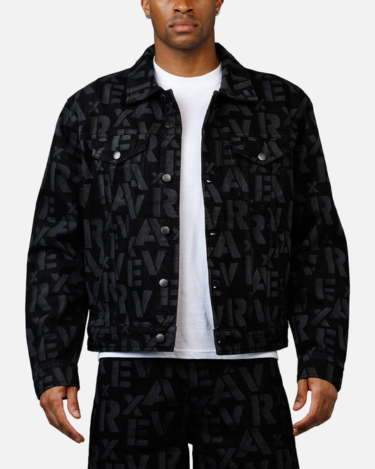 Avirex Monogram Denim Jacket Black