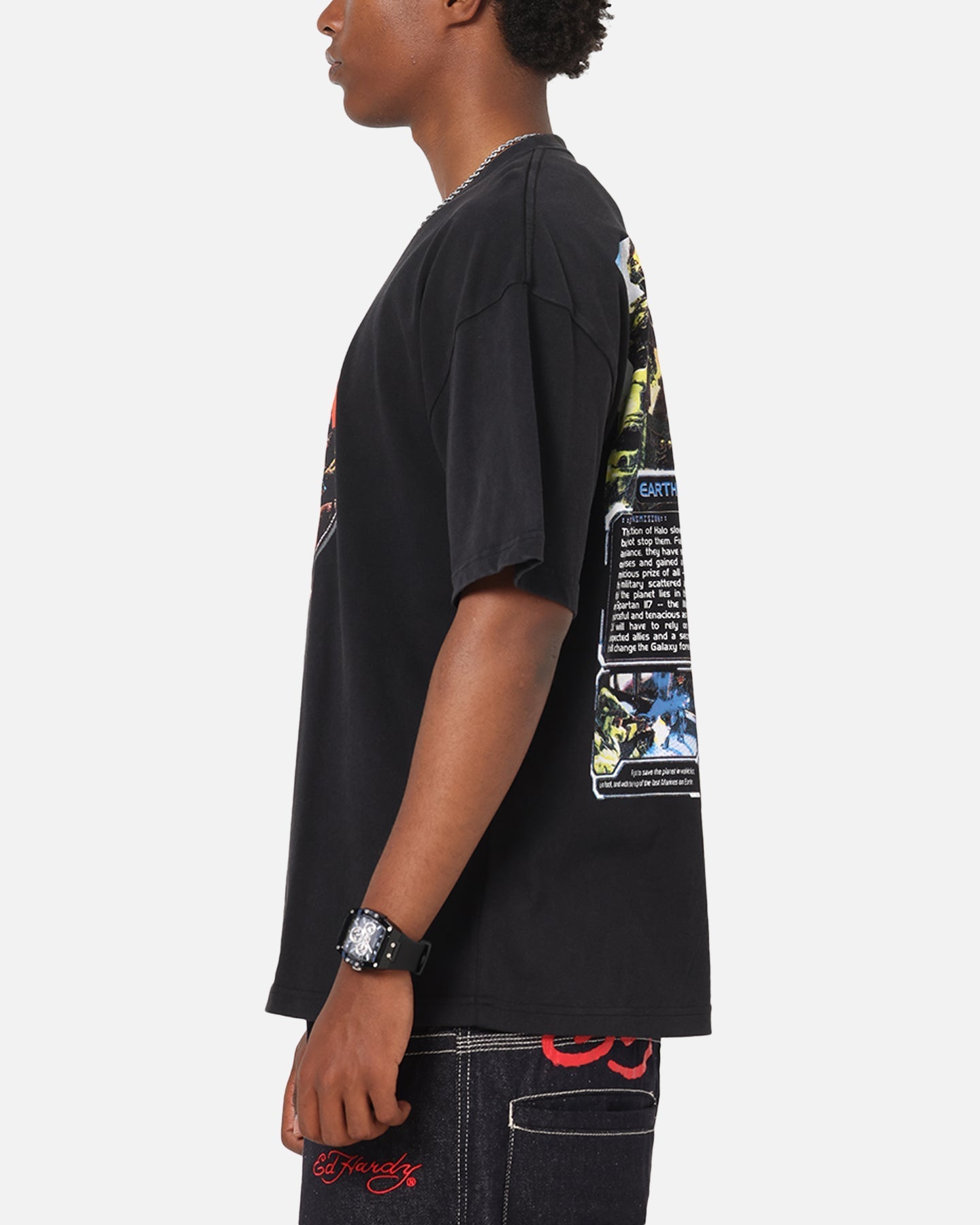 73Studio X Halo Halo 2 Disc Vintage T-Shirt Off Black