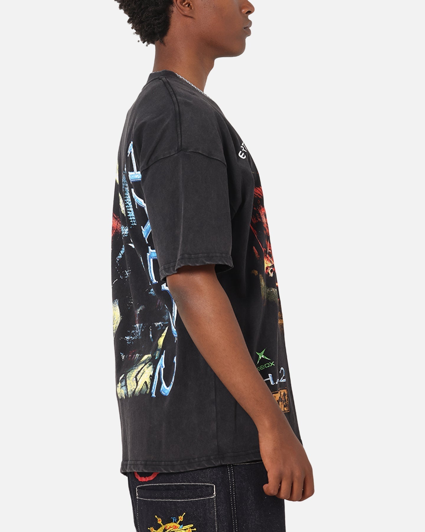 73Studio X Halo Halo 2 Masterchief Vintage T-Shirt Off Black