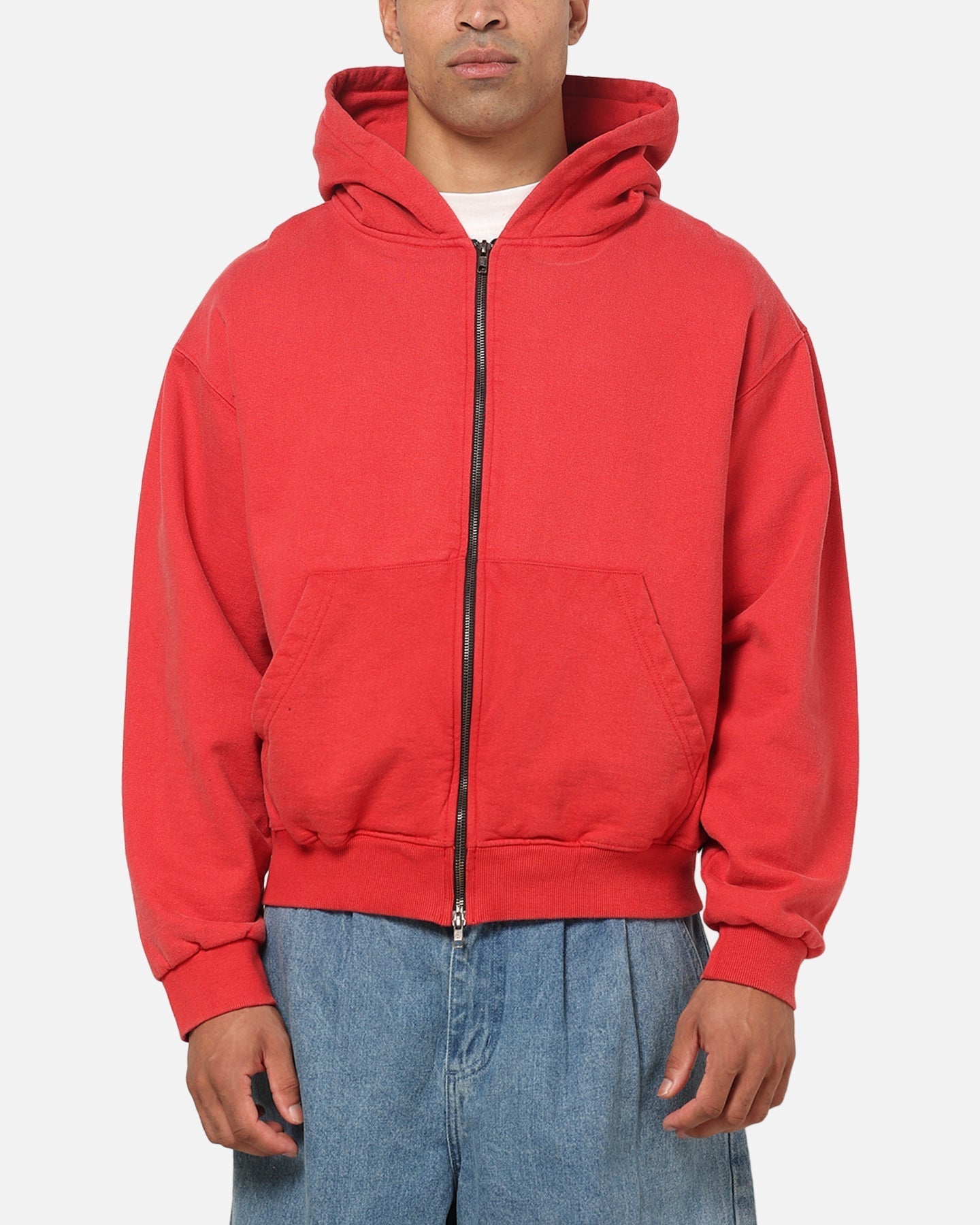 American Thrift Zip Hoodie Washed Red