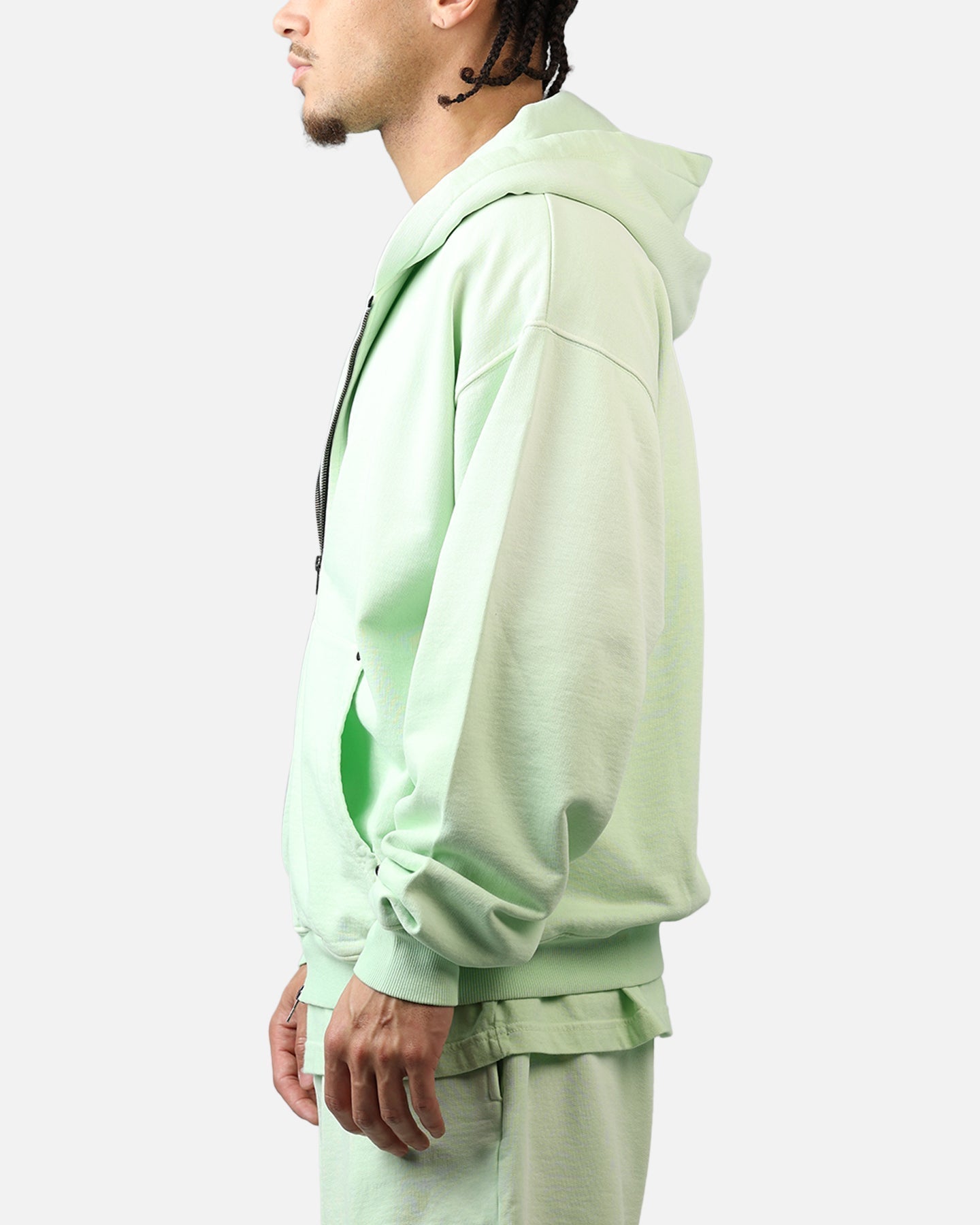 American Thrift Zip Hoodie Washed Lime