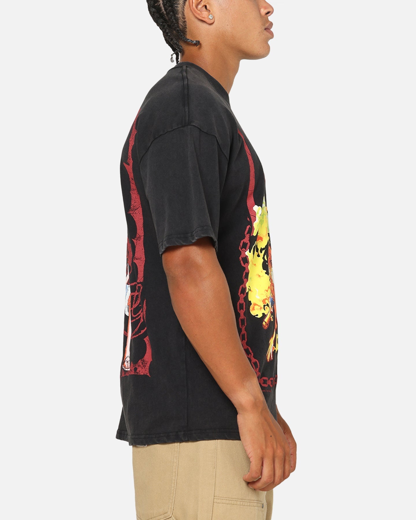 73Studio X One Piece Luffy Vintage T-Shirt Off Black