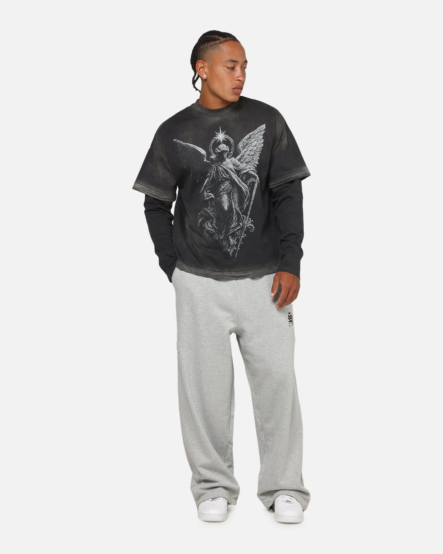 Saint Morta Celestial Layered Long Sleeve T-Shirt Black Wash