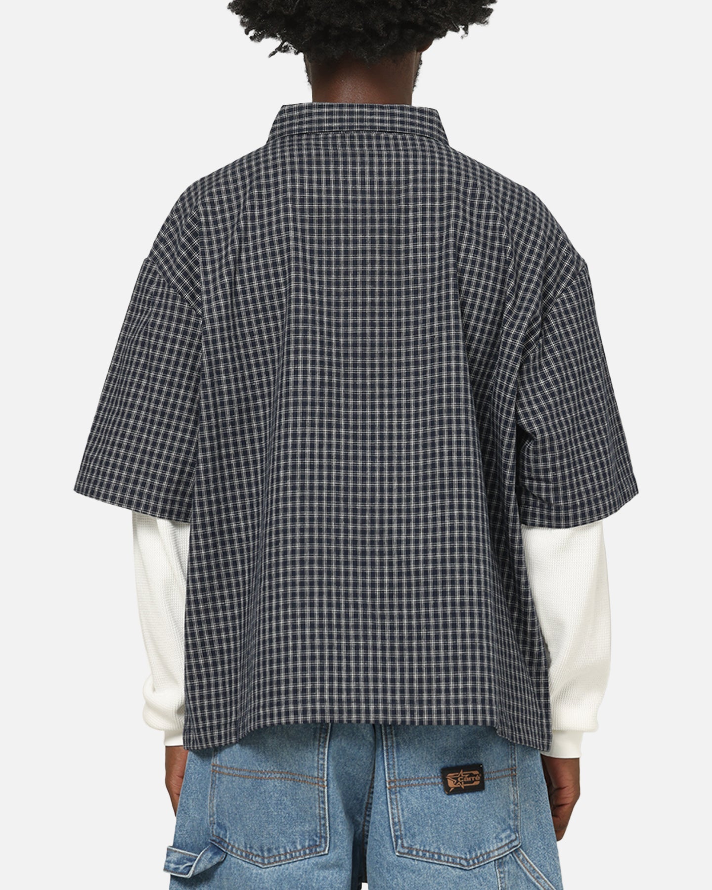Carre Archive Layered Shirt Navy Plaid