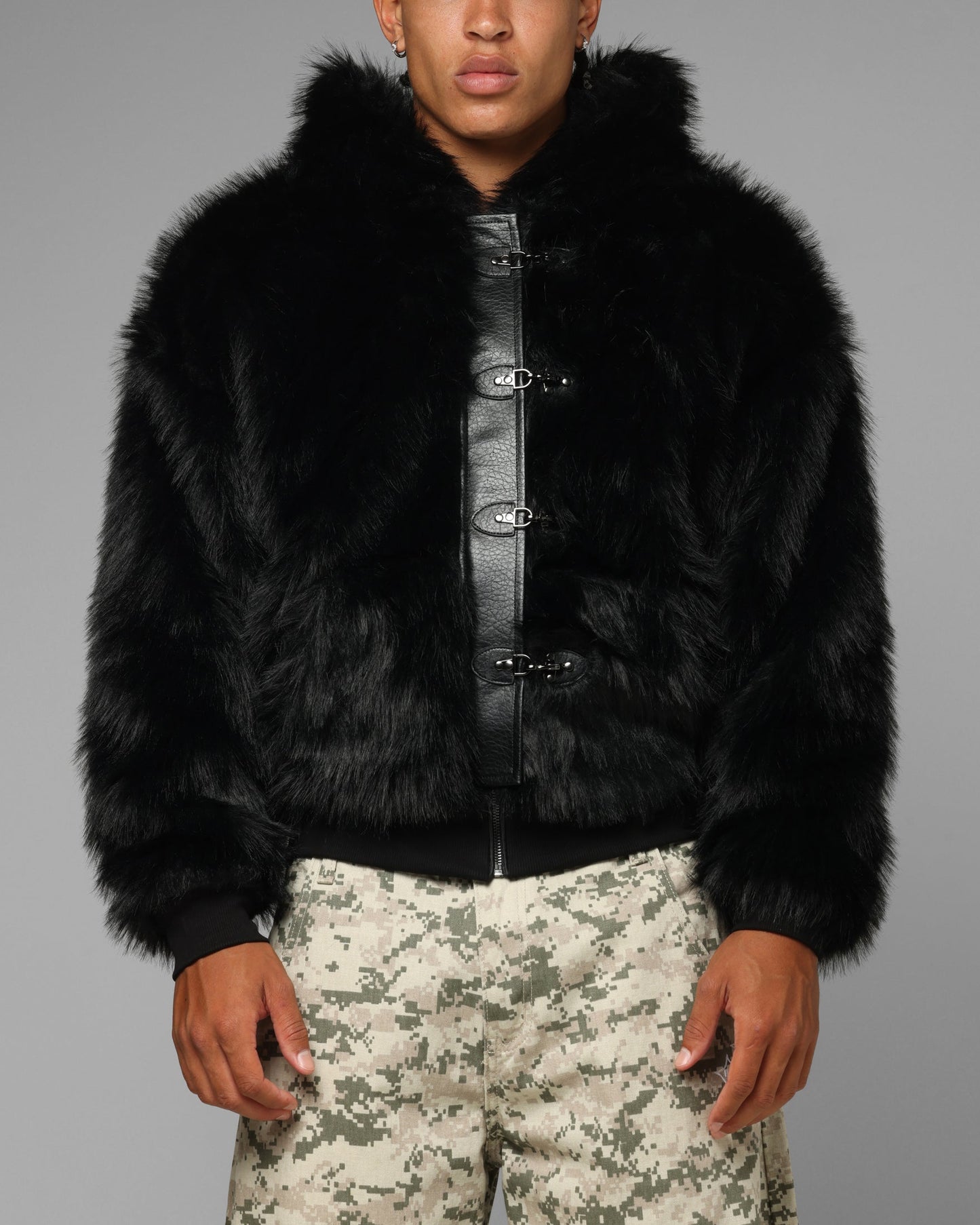 Loiter Eastern Bloc Fur Jacket Black