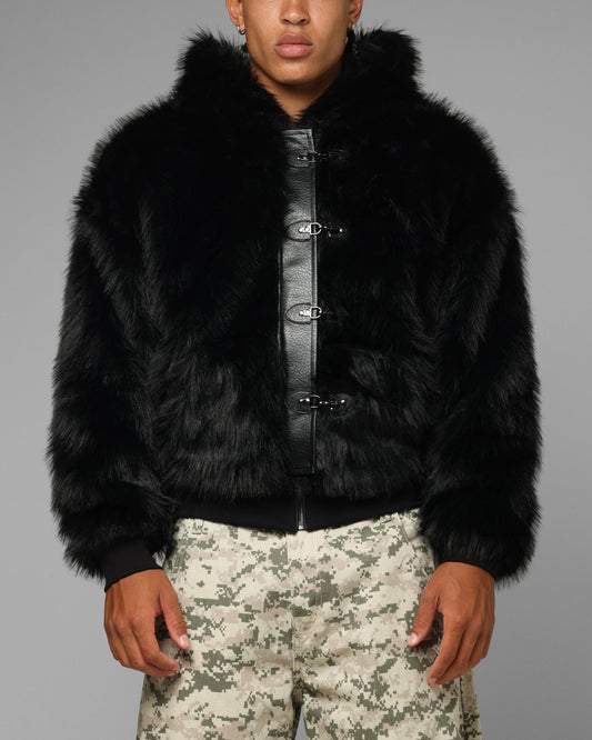 Loiter Eastern Bloc Fur Jacket Black