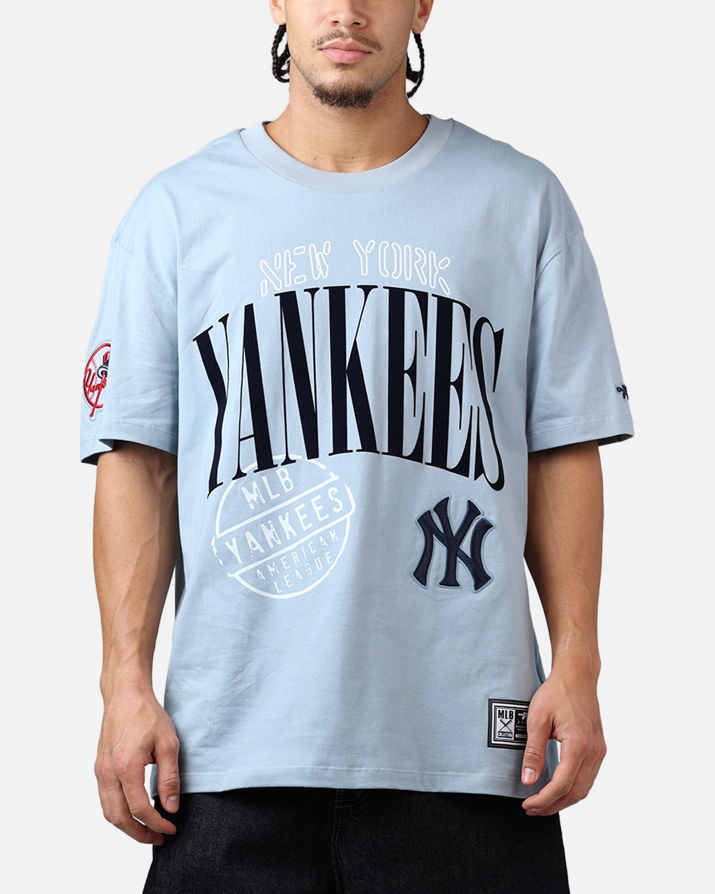 Pro Standard New York Yankees Stamped T-Shirt Light Blue