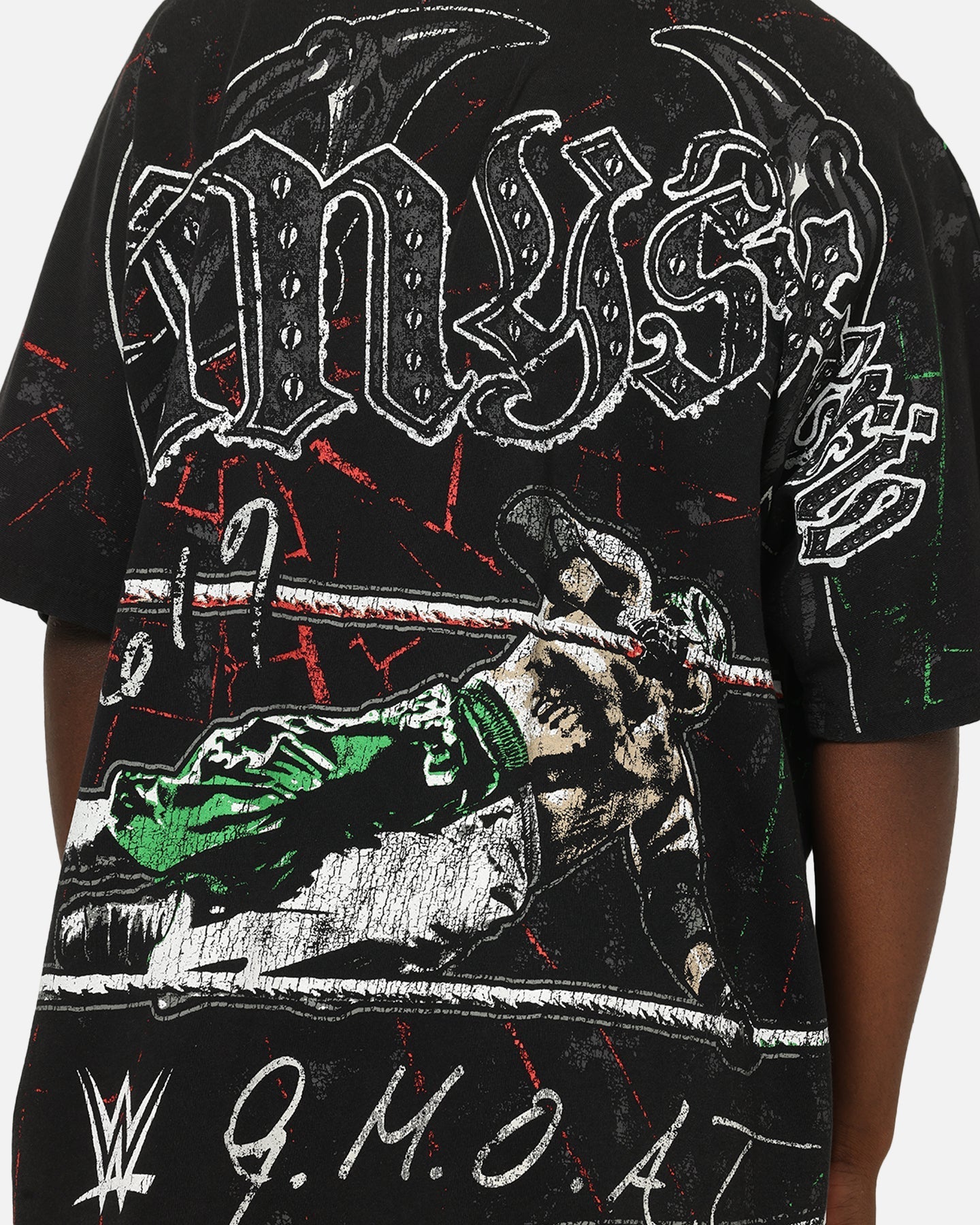73Studio X WWE 619 All Over Print T-Shirt Black Wash