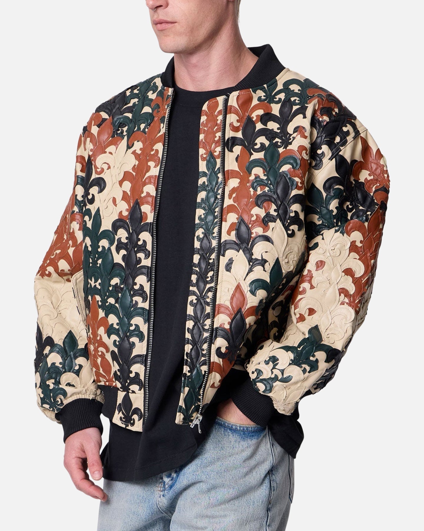 MNML Fleur De Lis Bomber Jacket Multi