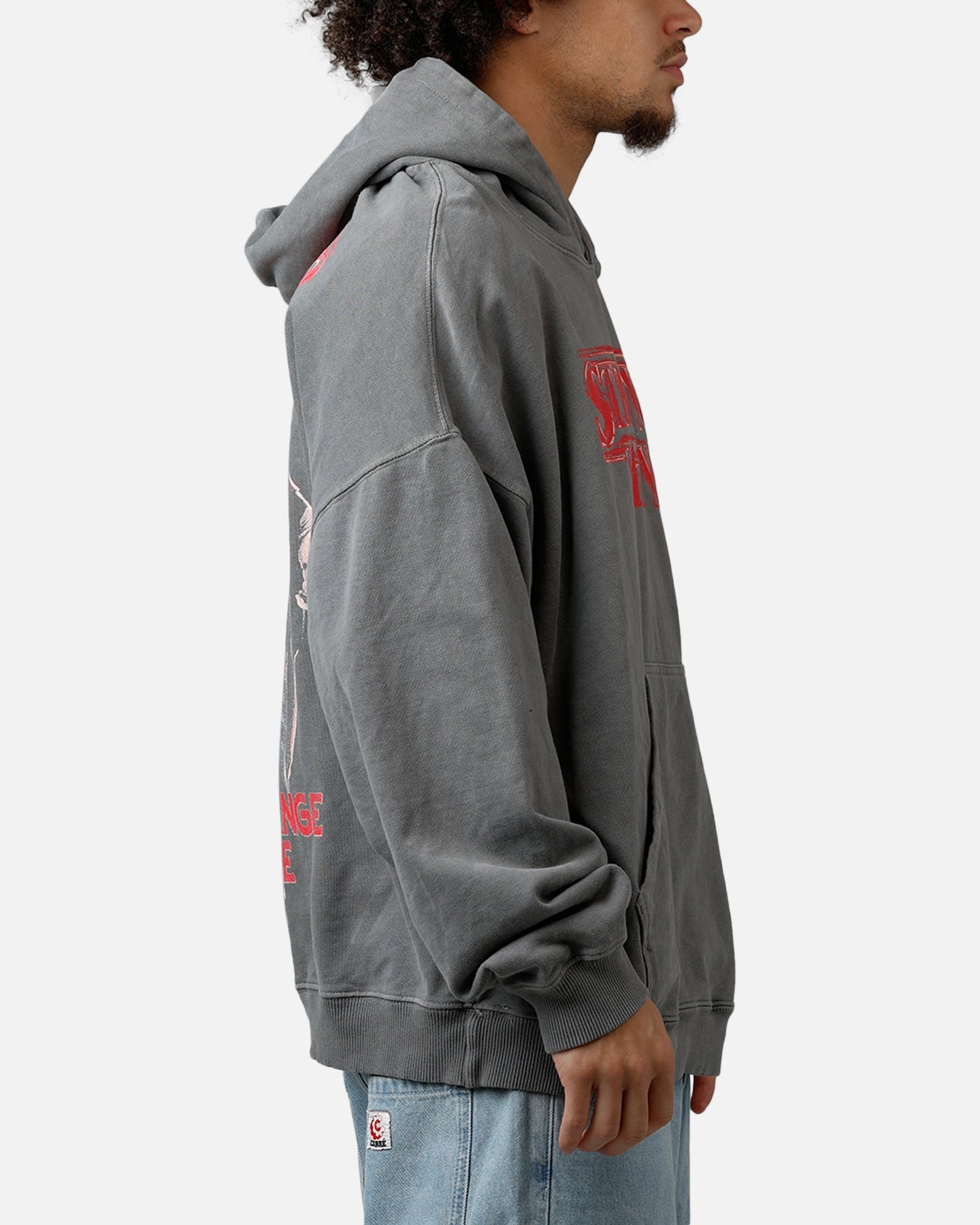 73Studio X Stranger Things Hawkins Heroes Hoodie Washed Charcoal