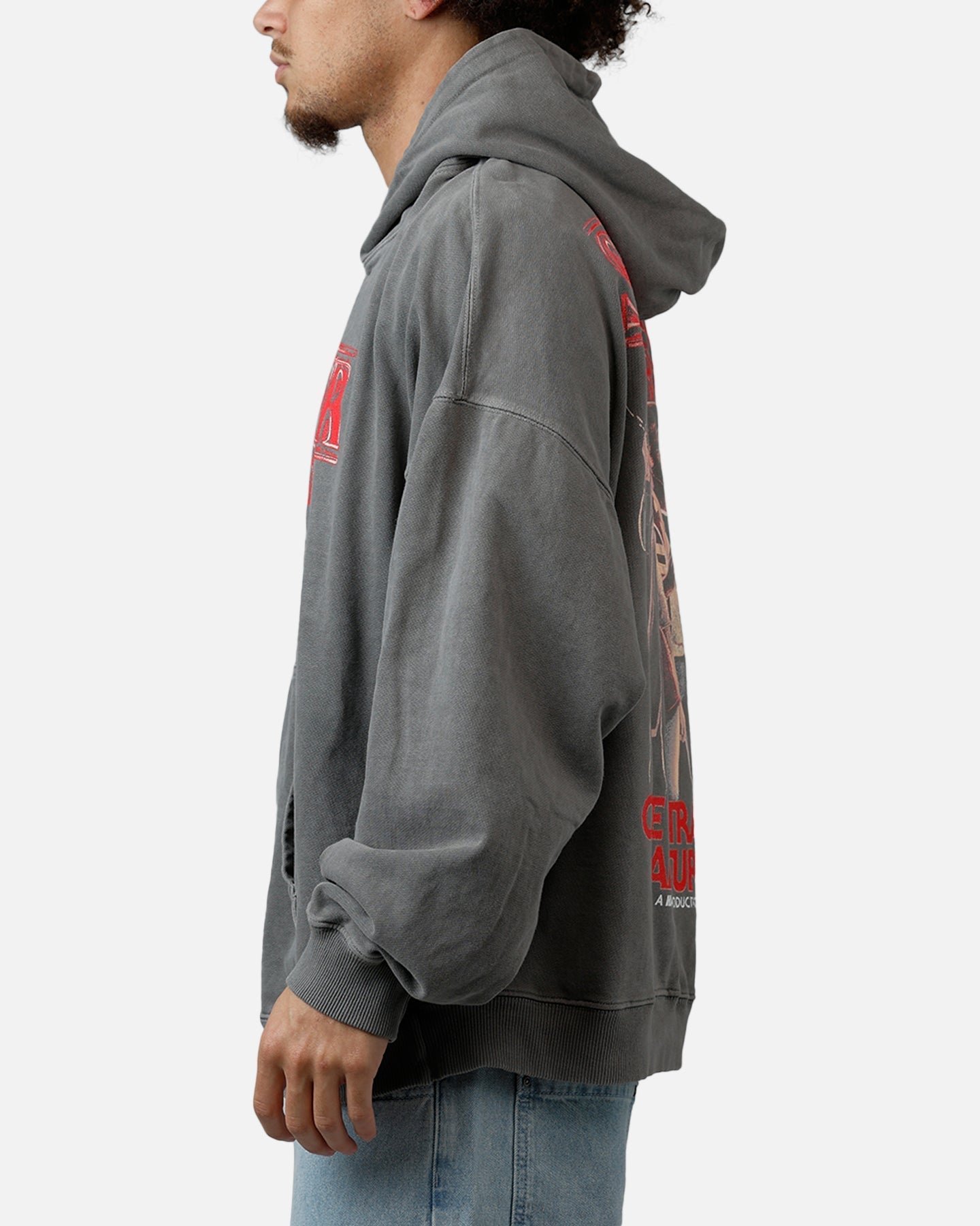 73Studio X Stranger Things Hawkins Heroes Hoodie Washed Charcoal