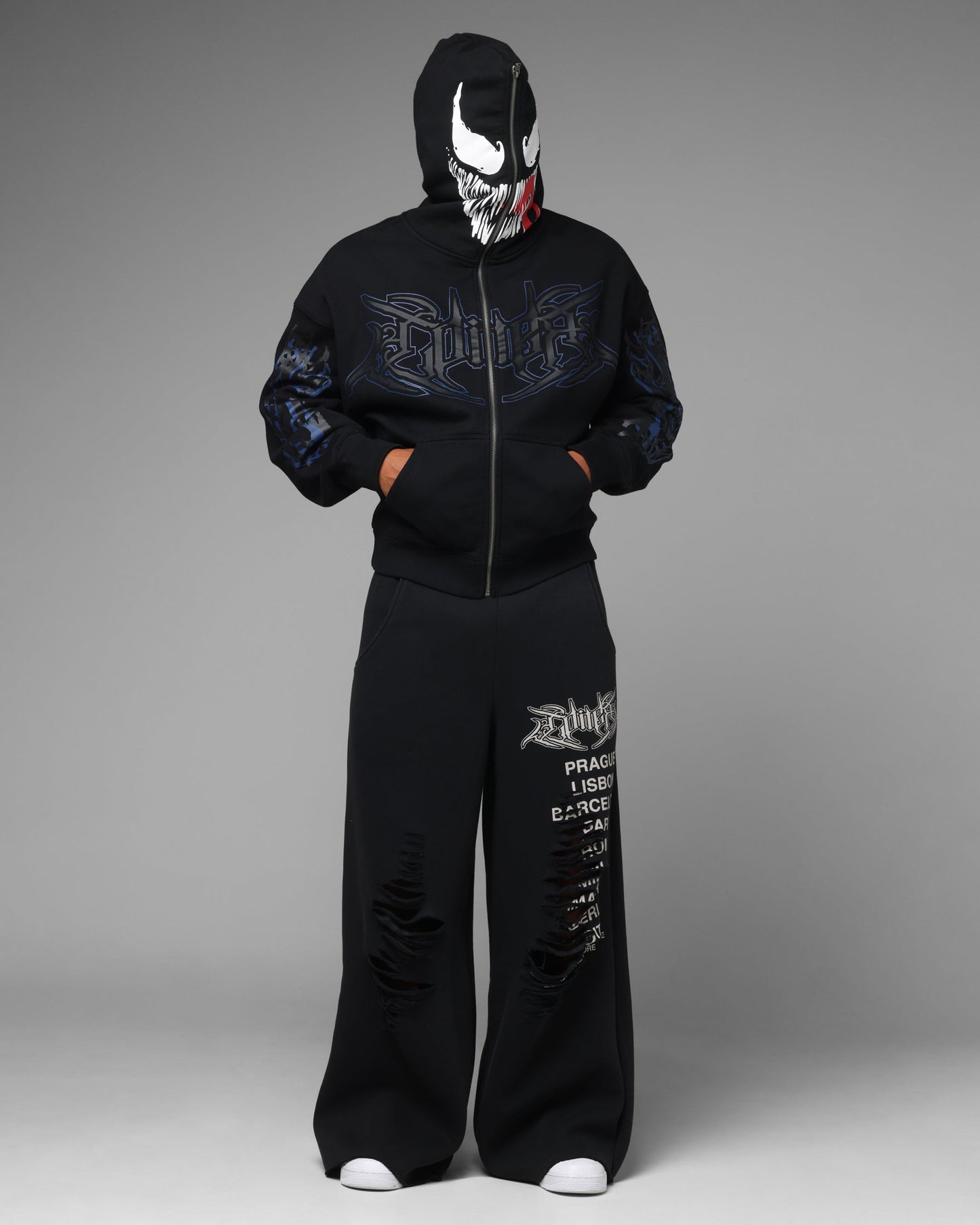 Loiter Marvel Venom Zip Through Hoodie Black
