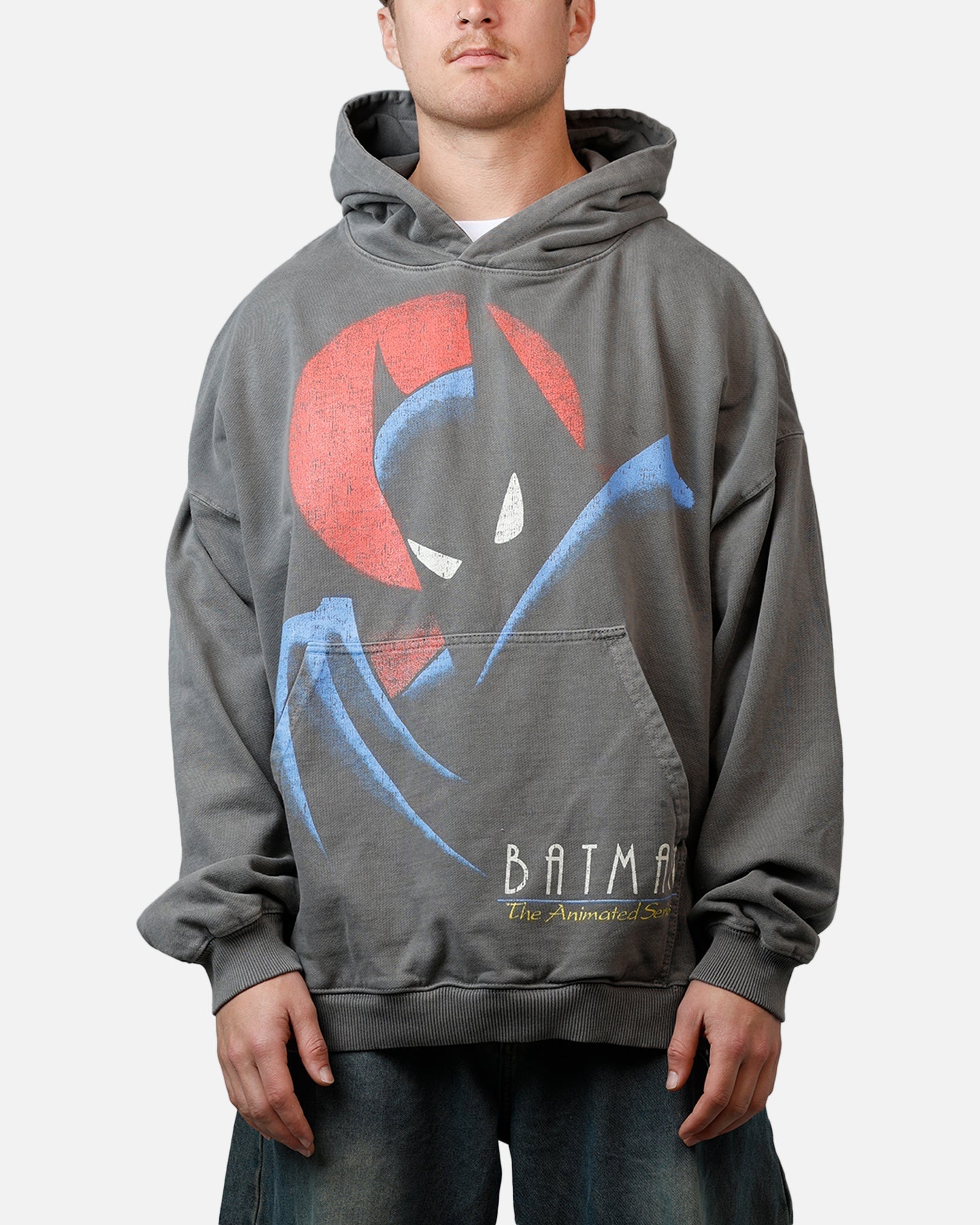 73Studio X DC Batman Hoodie Washed Charcoal