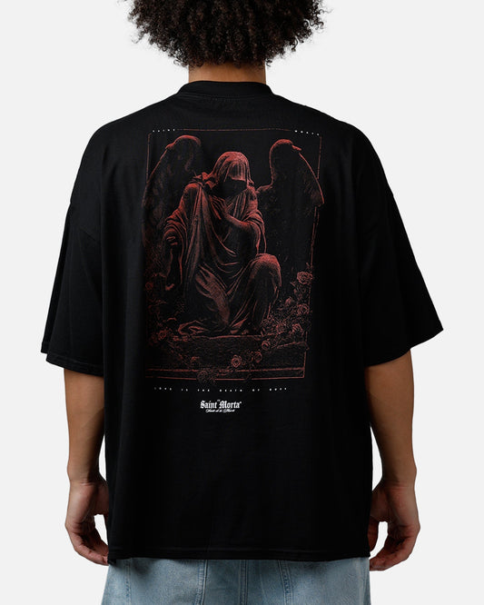 Saint Morta Divine Duty Mock Neck T-Shirt Black
