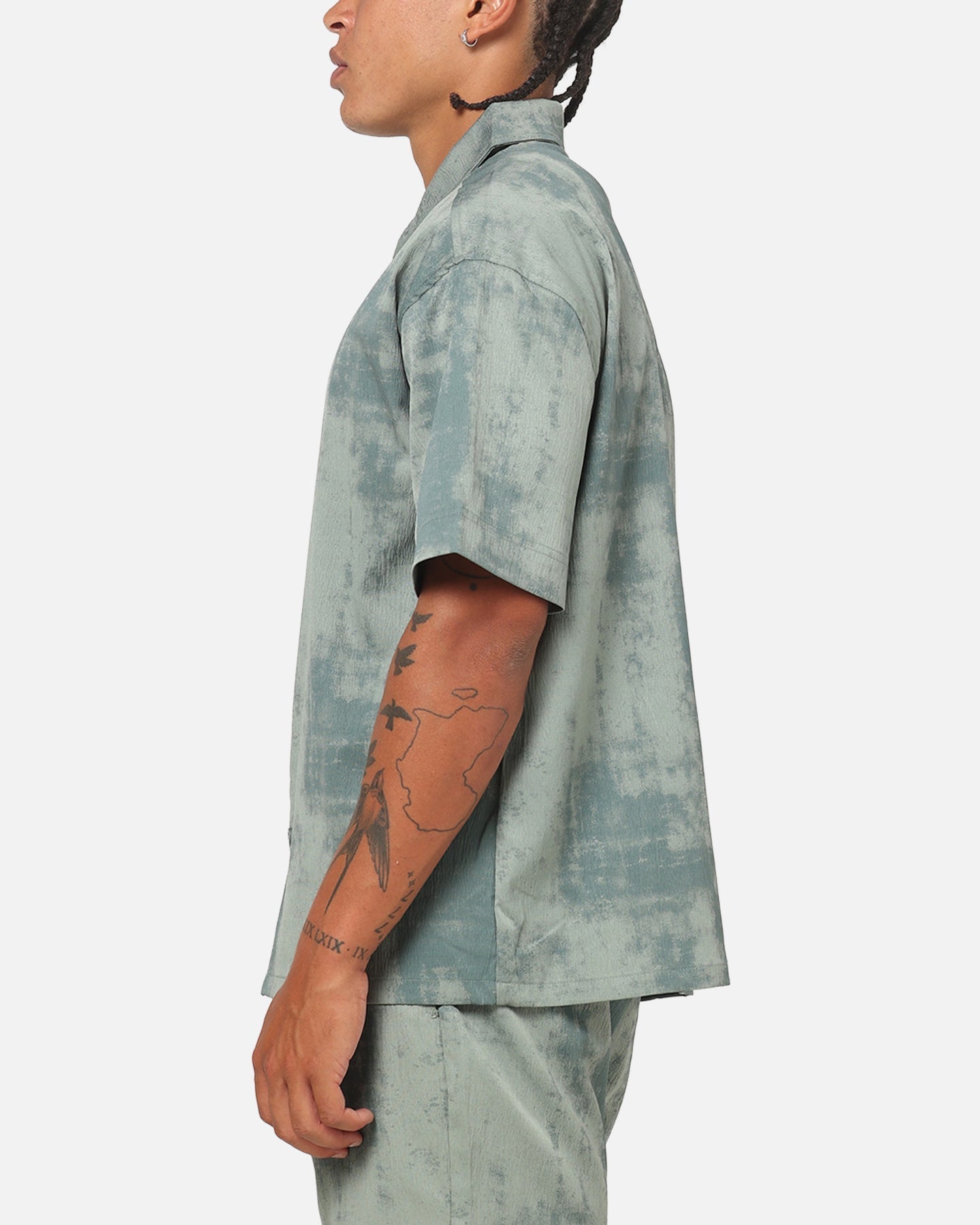Saint Morta Solis Textured Button Up Shirt Petrol Green