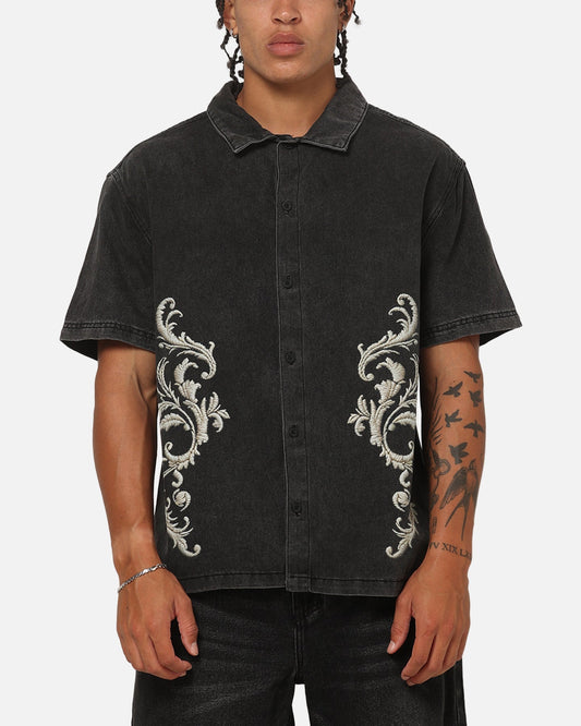 Saint Morta Baroque Button Up Shirt Black