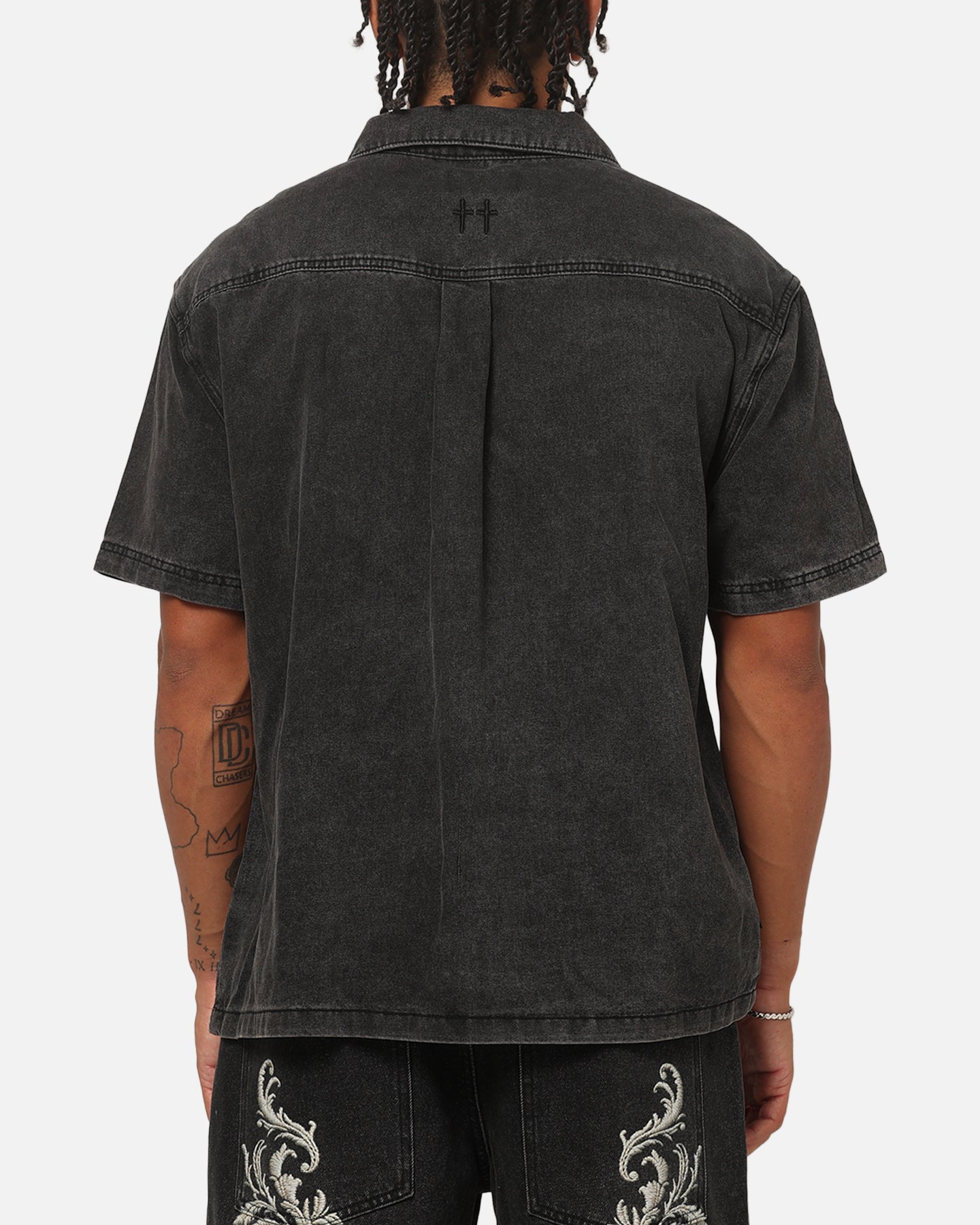 Saint Morta Baroque Button Up Shirt Black