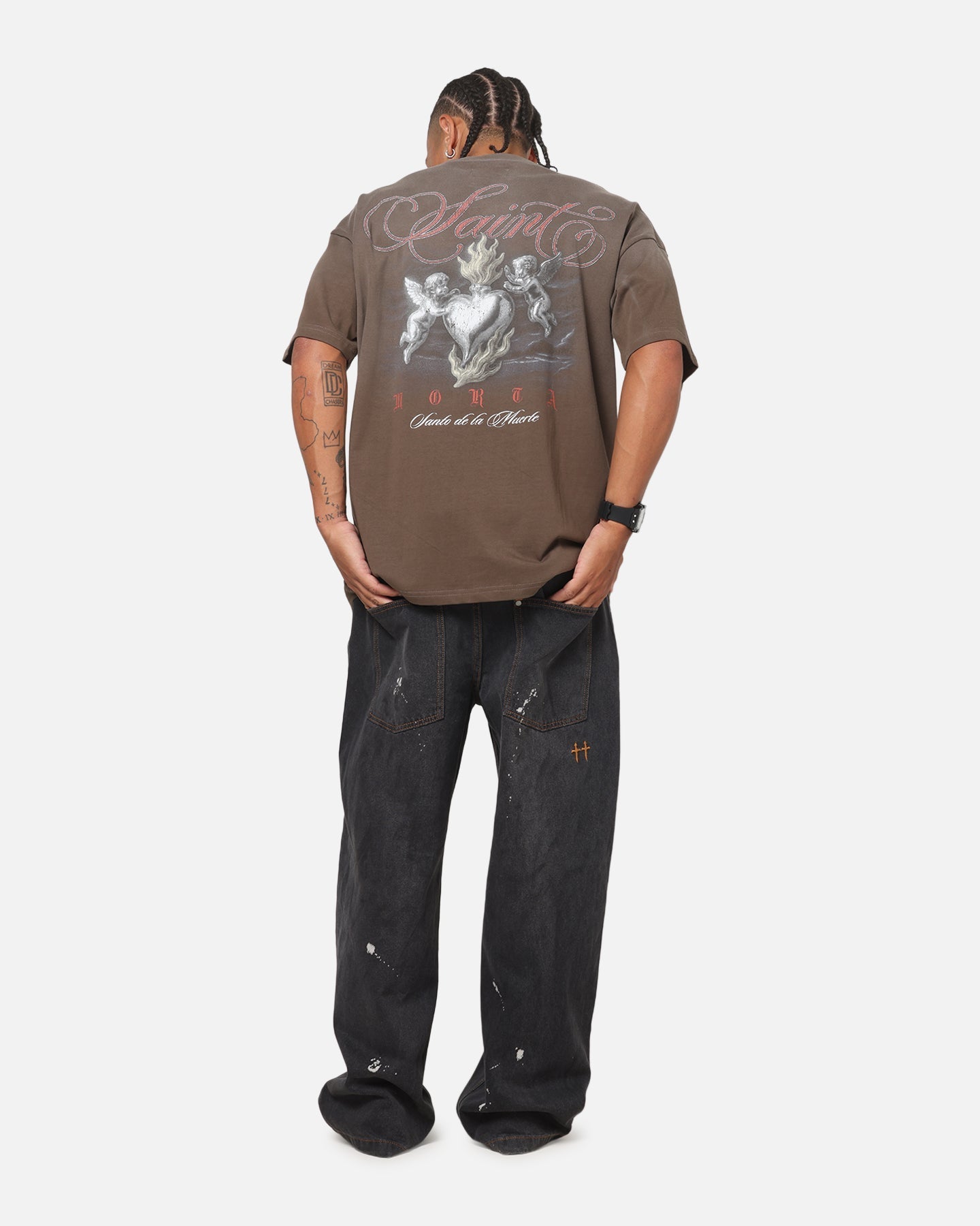 Saint Morta Heavens Kitchen Boxy T-Shirt Washed Brown