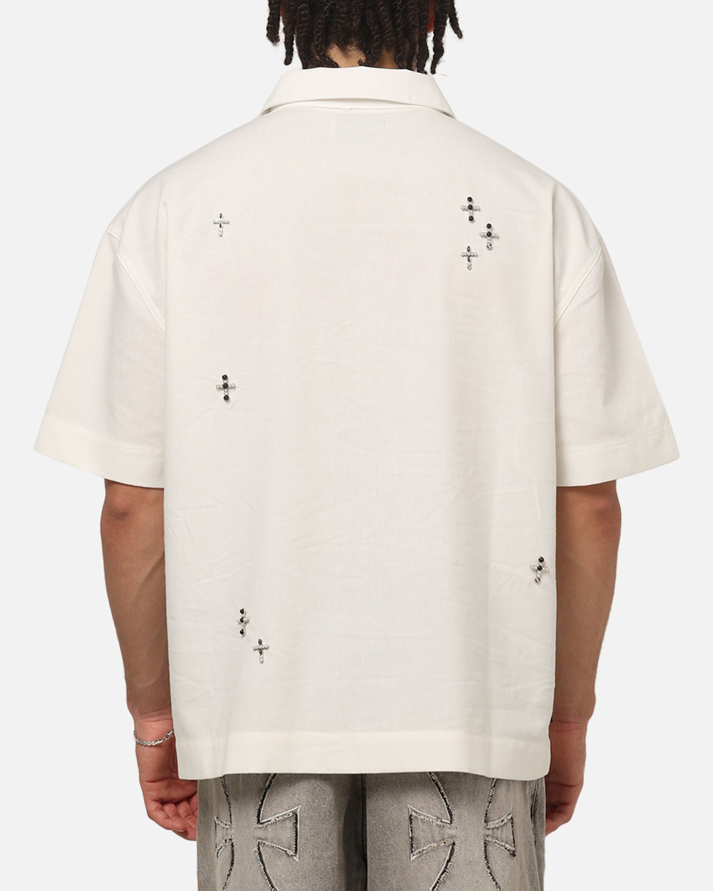 Saint Morta Credo Linen Button Up Shirt Off White