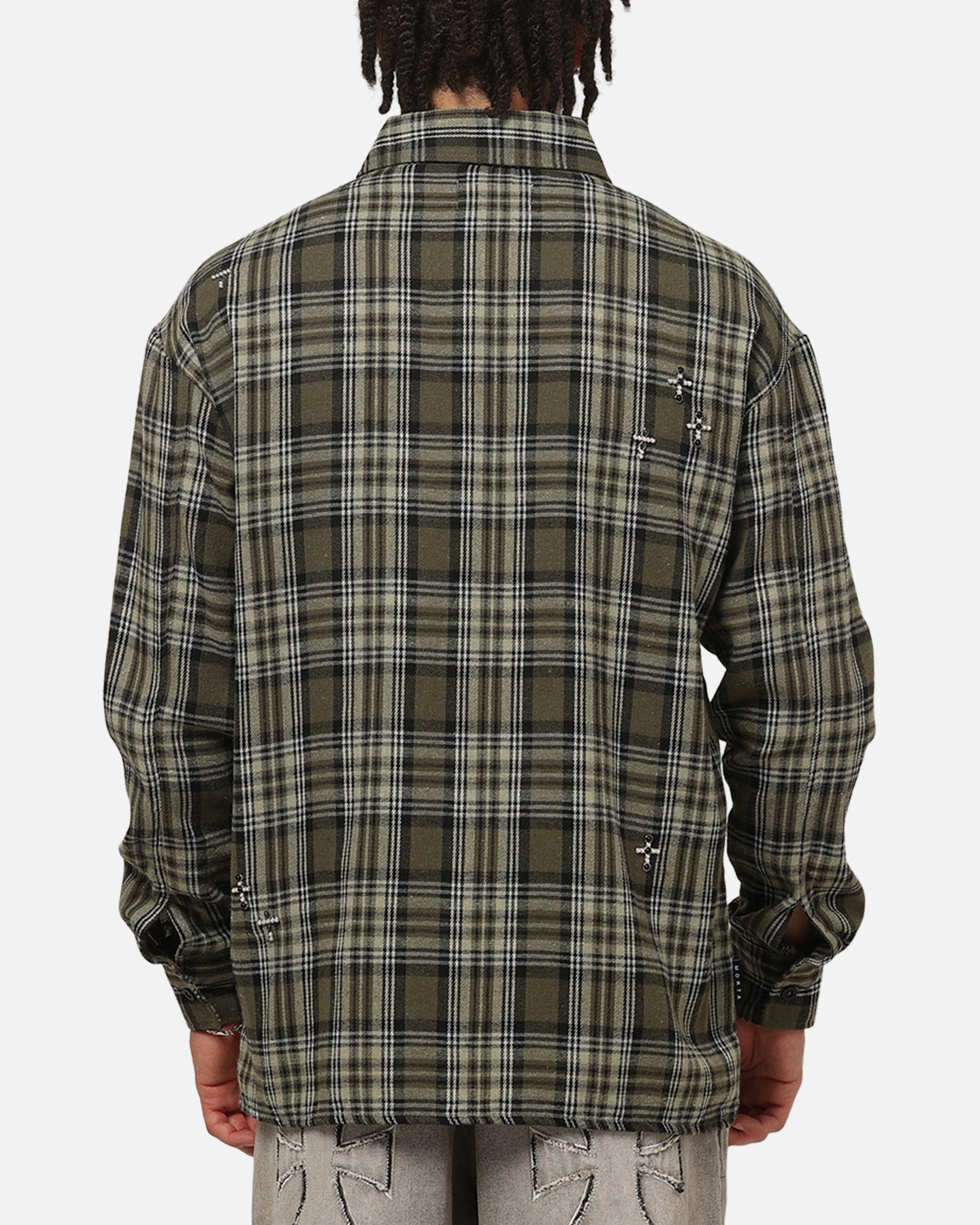 Saint Morta Credo Plaid Long Sleeve Button Up Shirt Green-plaid
