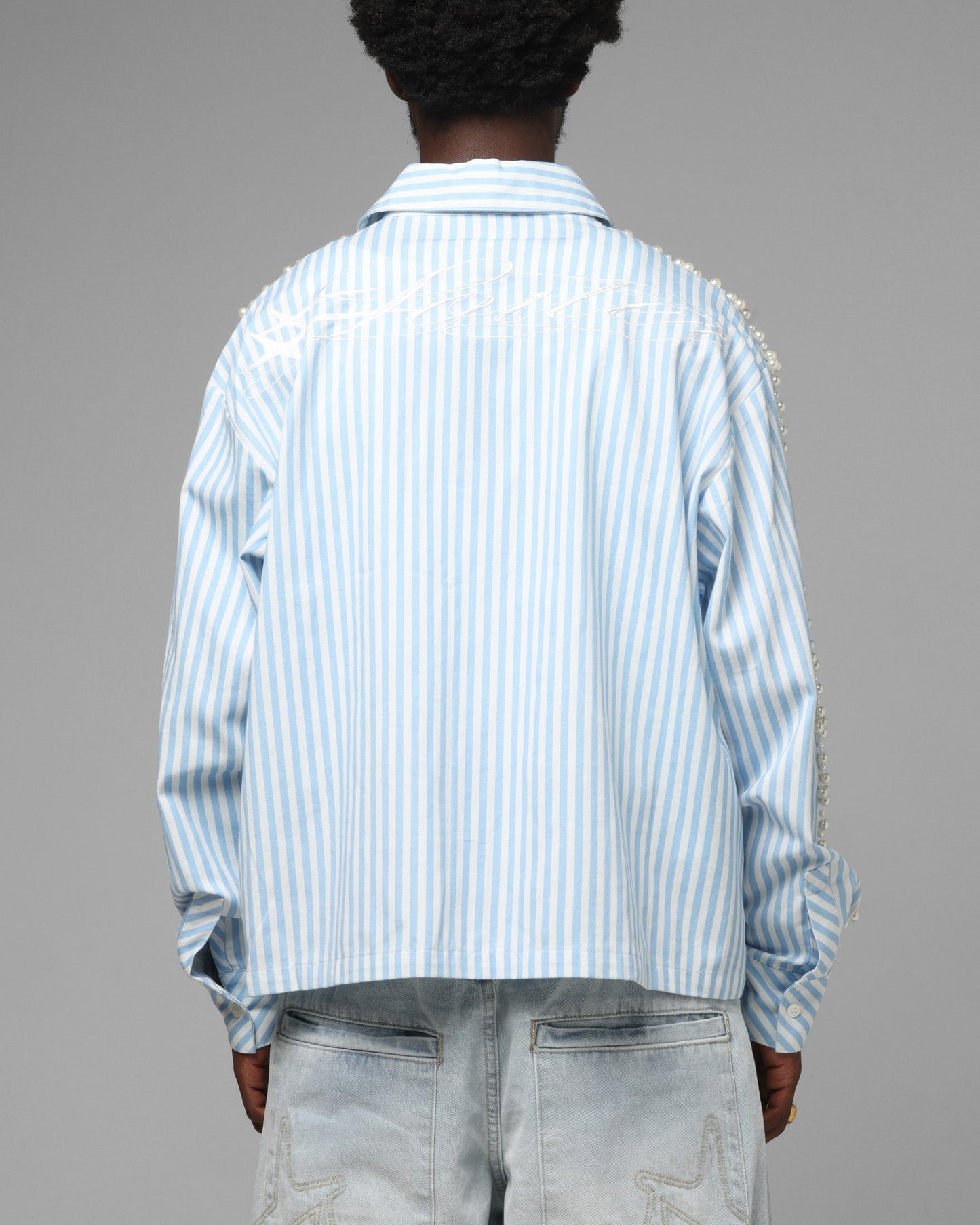 Loiter Pearl Button Up Shirt Blue Stripe