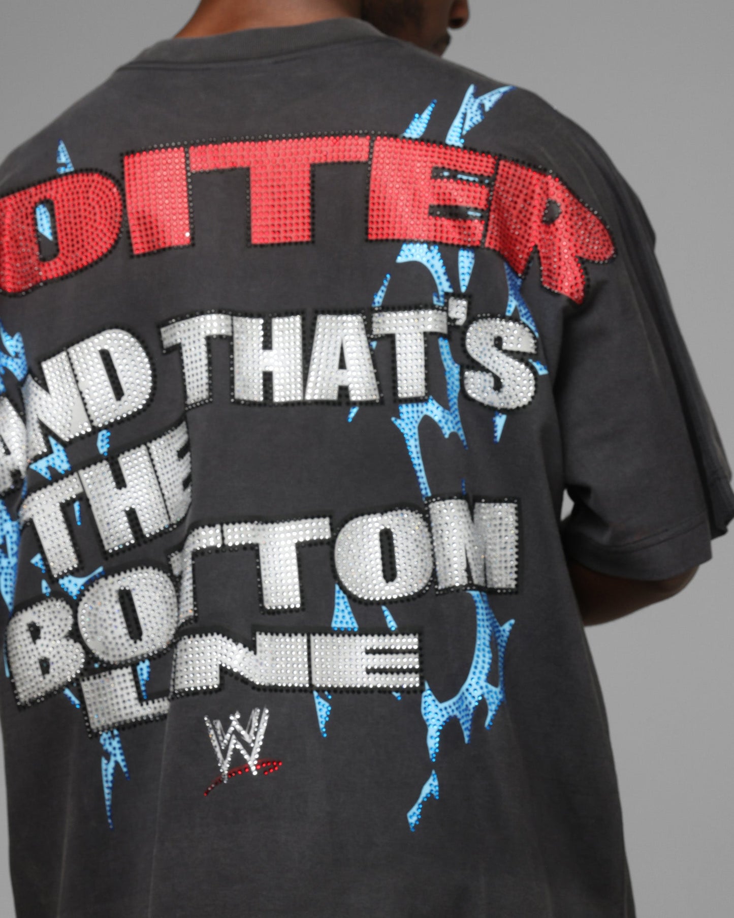 Loiter X WWE Stone Cold Rhinestone T-Shirt Black