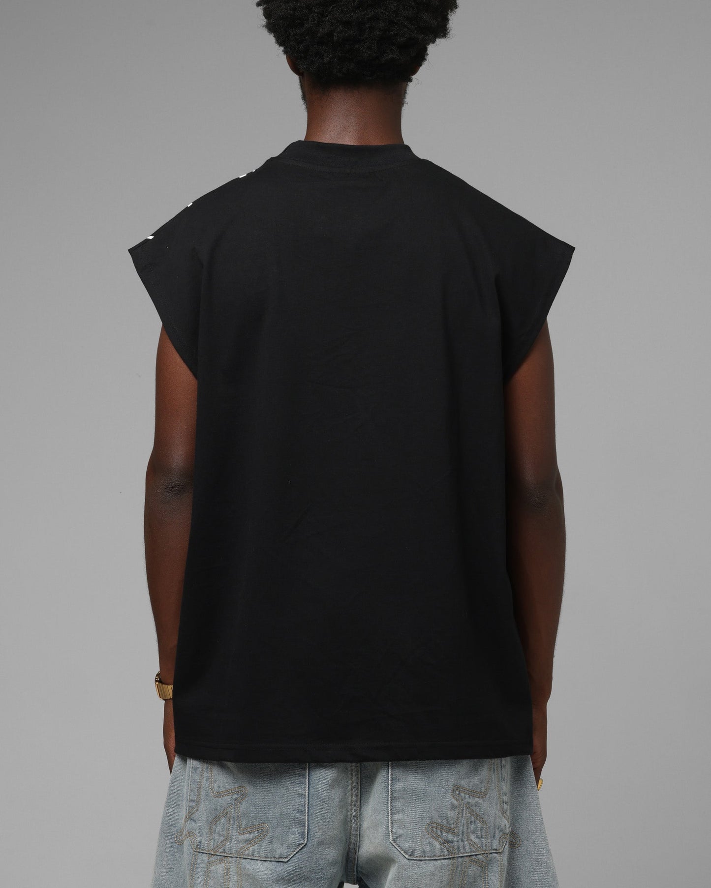 Loiter Script Muscle T-Shirt Black
