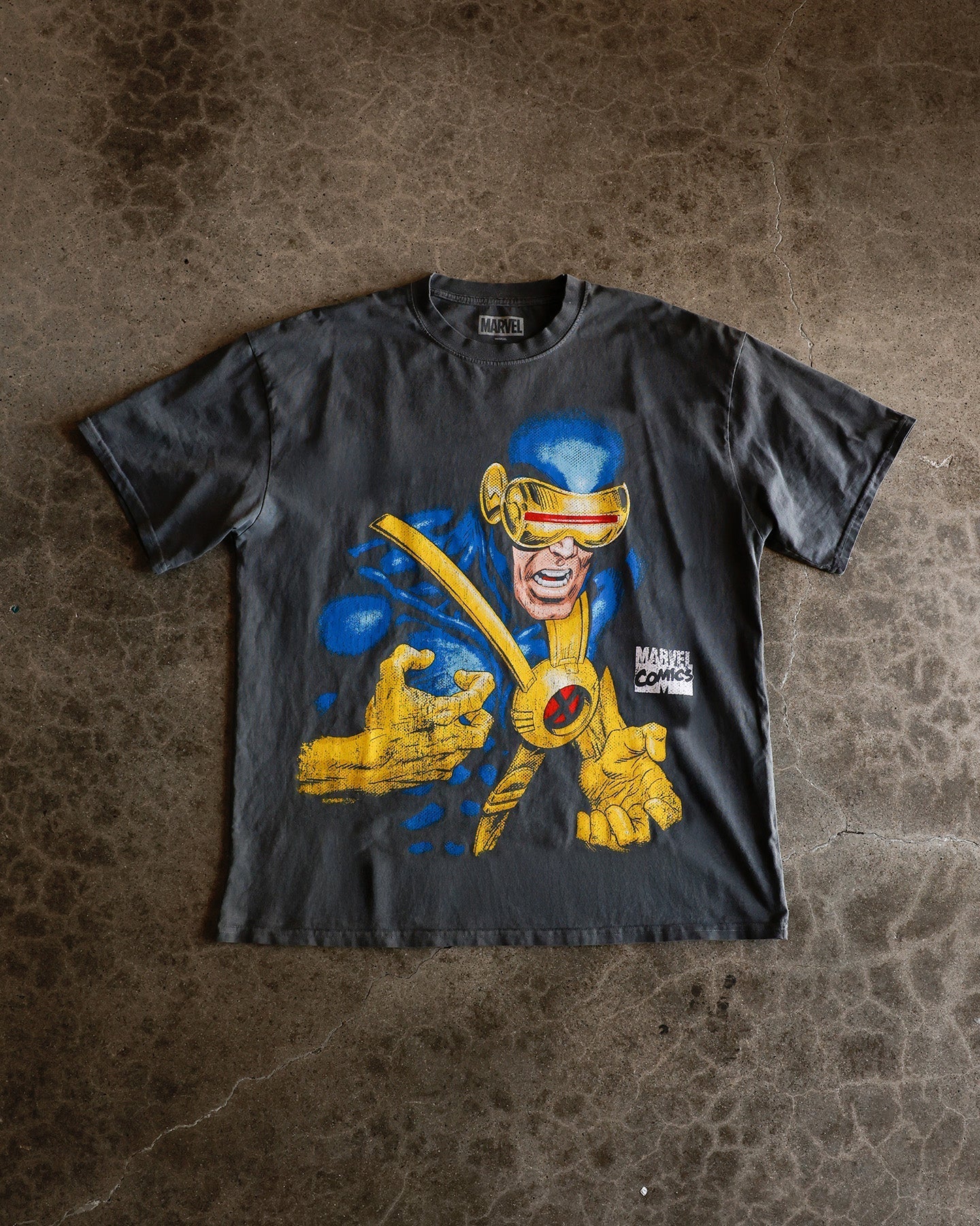 73Studio Marvel X-Men Cyclops Vintage T-Shirt Charcoal