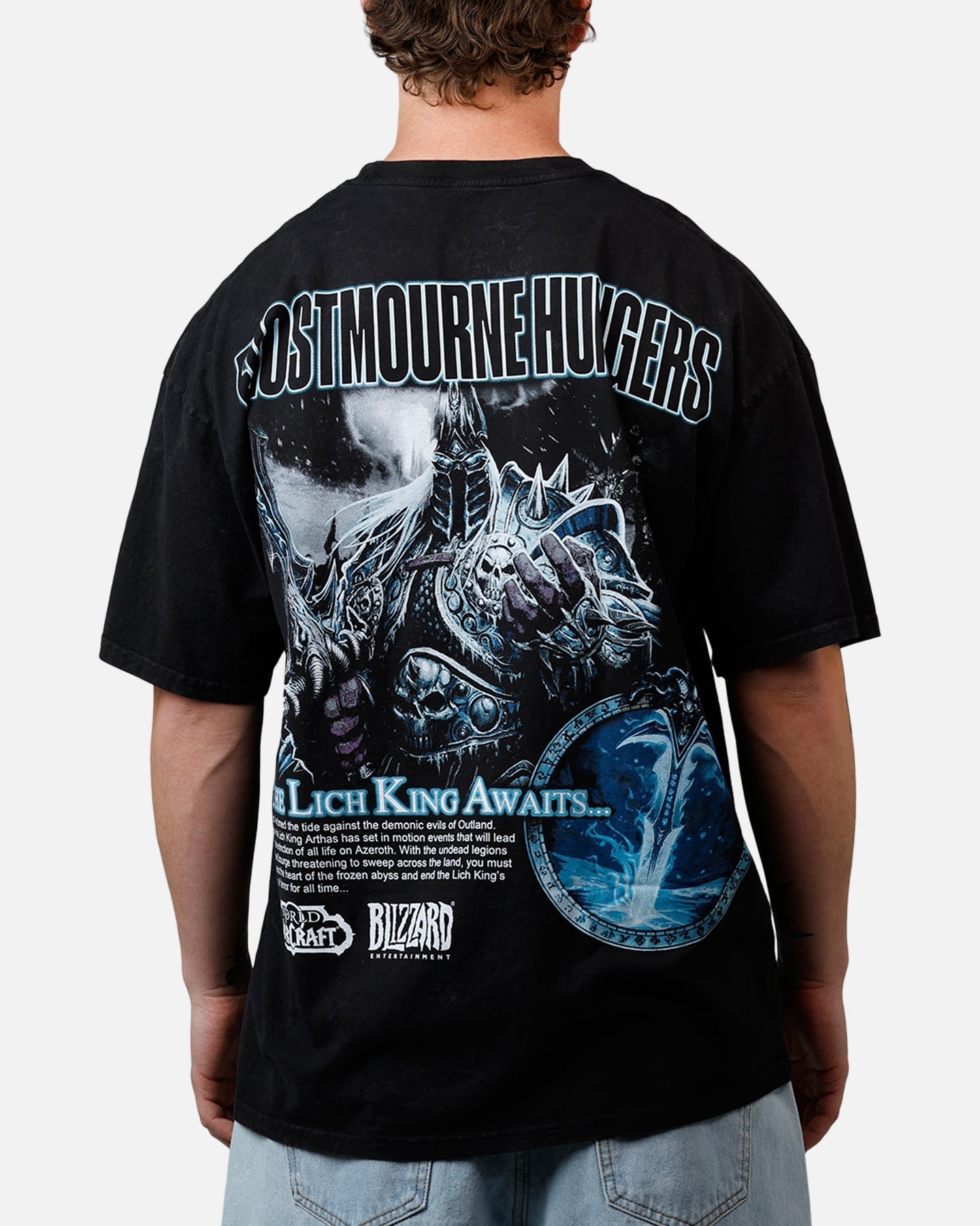 73Studio X World of Warcraft: Frostmourne Hungers T-Shirt Black Acidwash