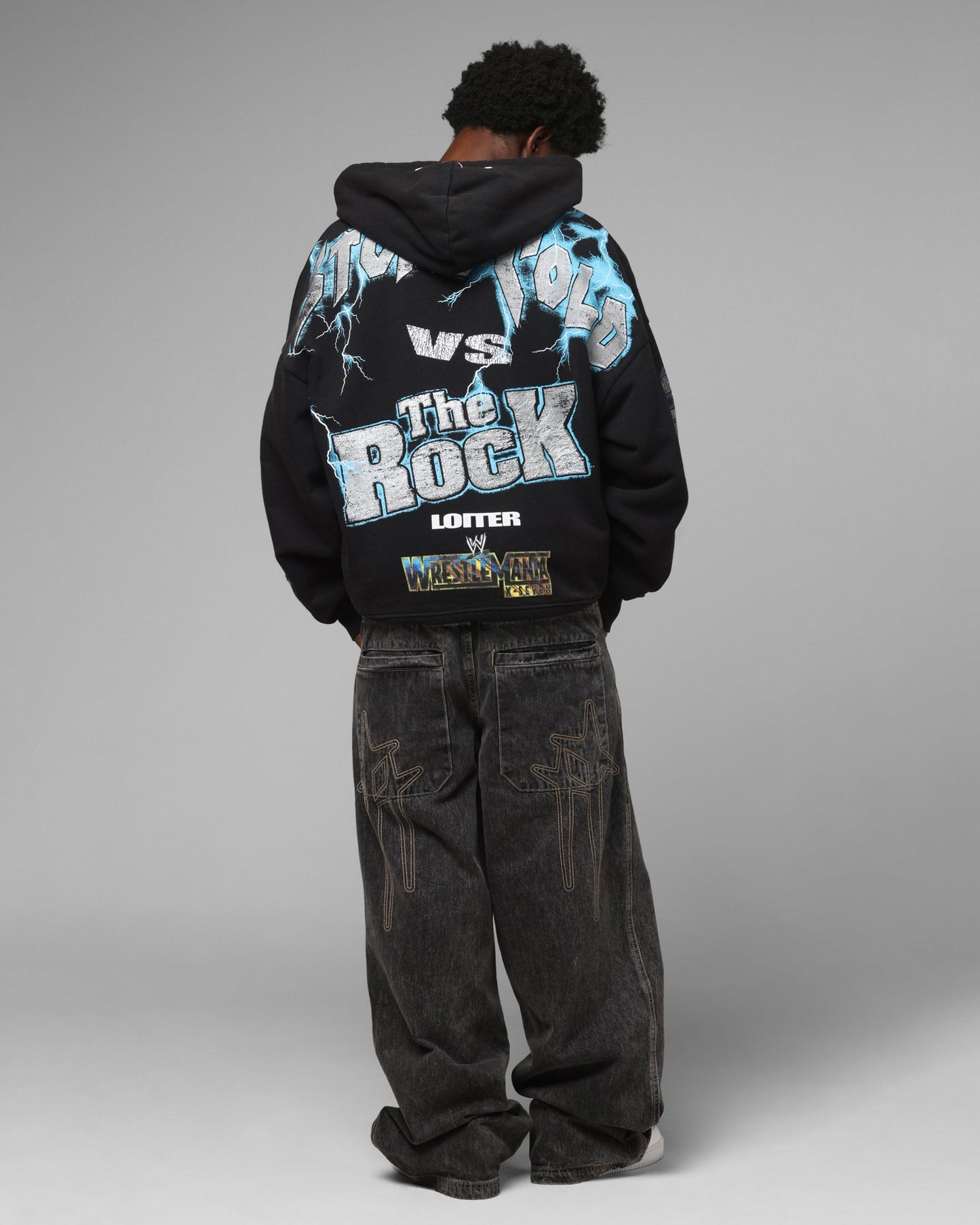 Loiter X WWE Stone Cold Beef Vintage Zip Hoodie Black
