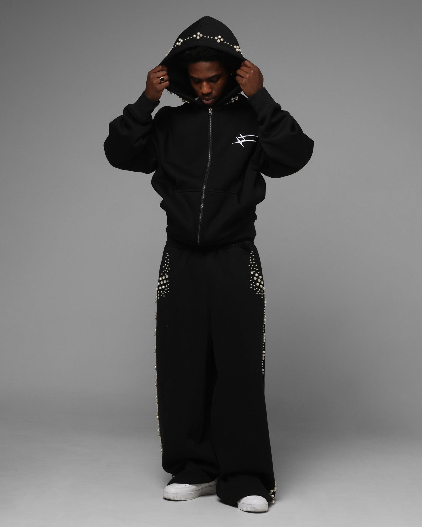 Loiter Pearl Zip Hoodie Black